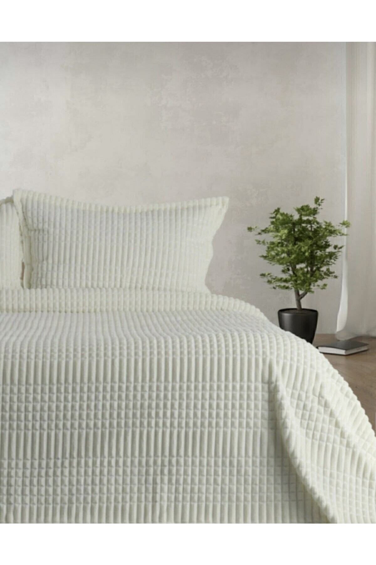 Merinos Modern Line 3 Parça Battaniye Seti Kemik