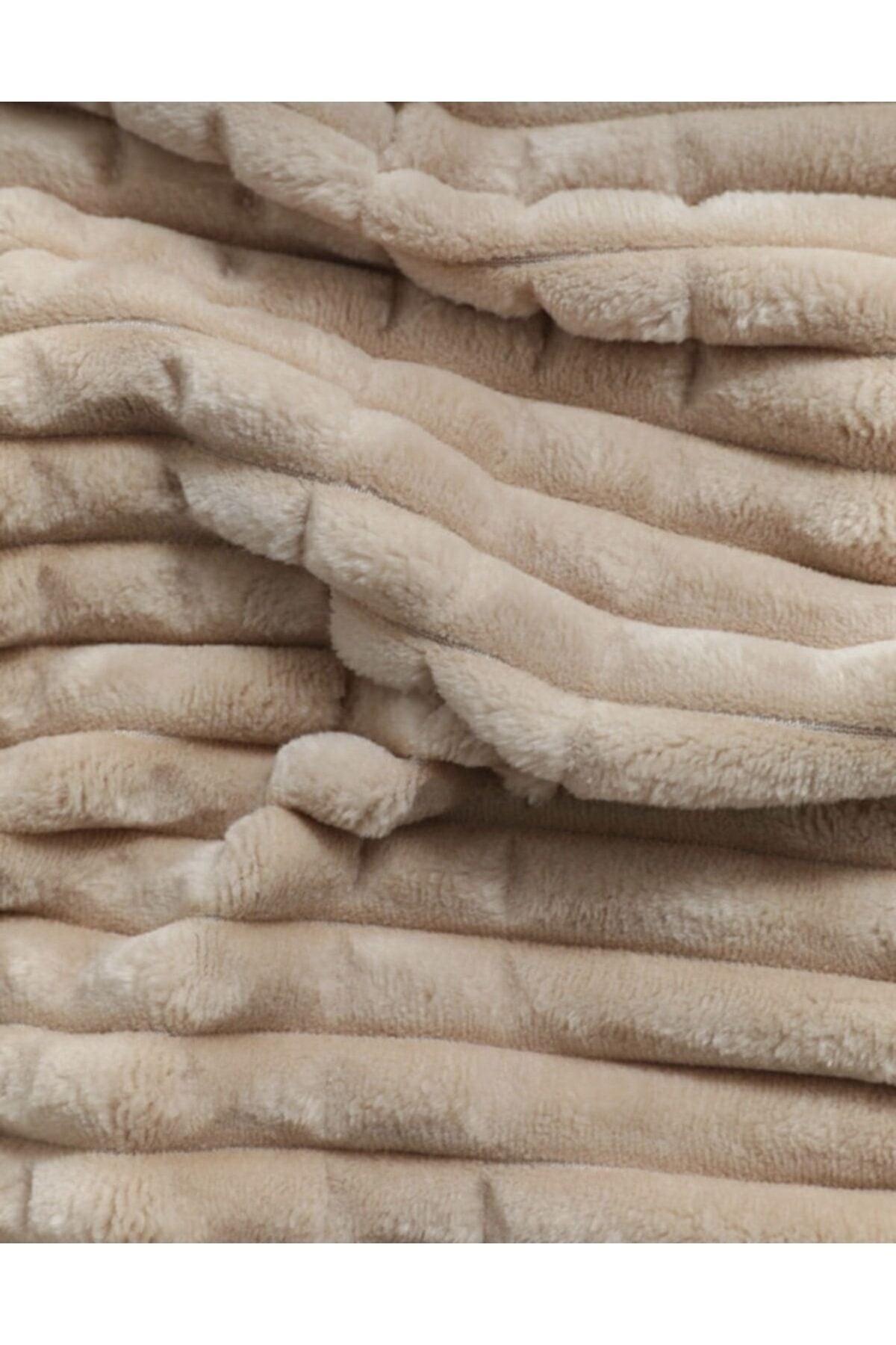 Merinos Modern Line 3 Parça Battaniye Seti Bej