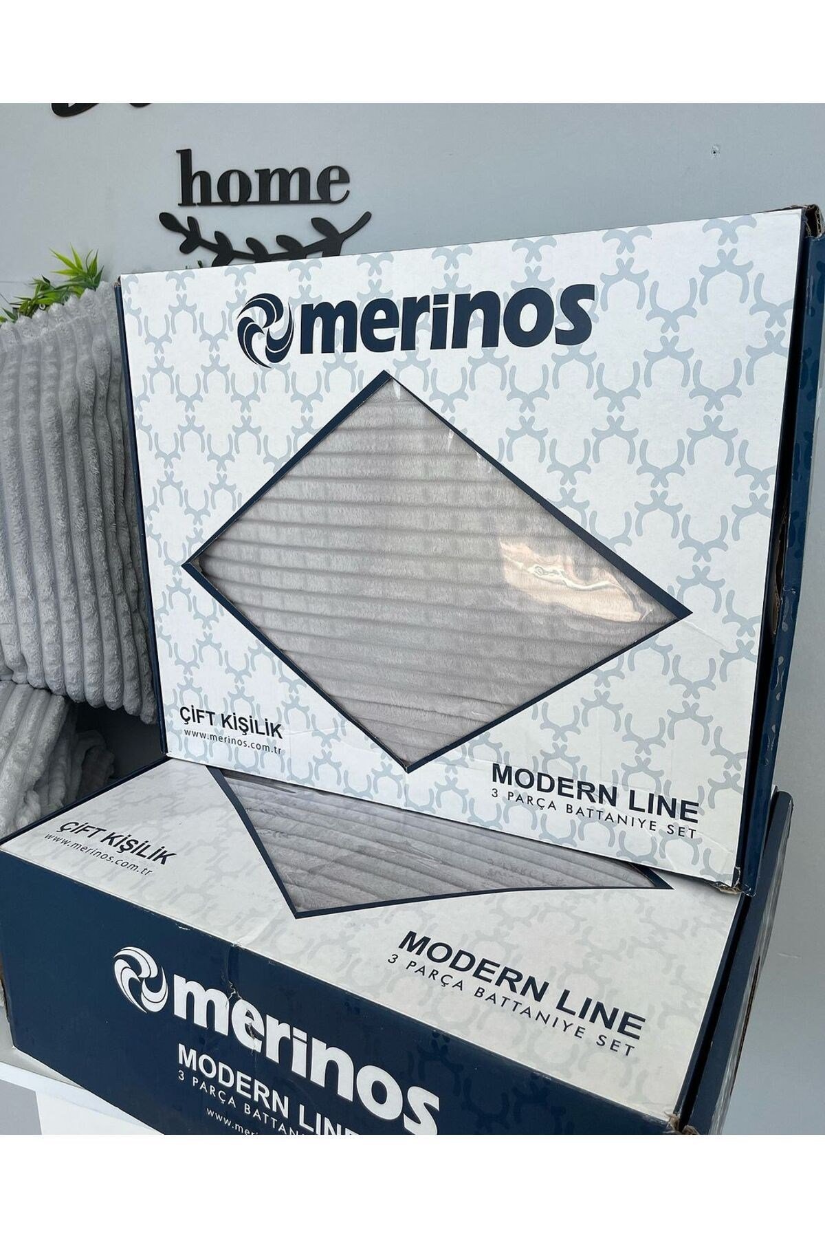 Merinos Modern Line 3 Parça Battaniye Seti