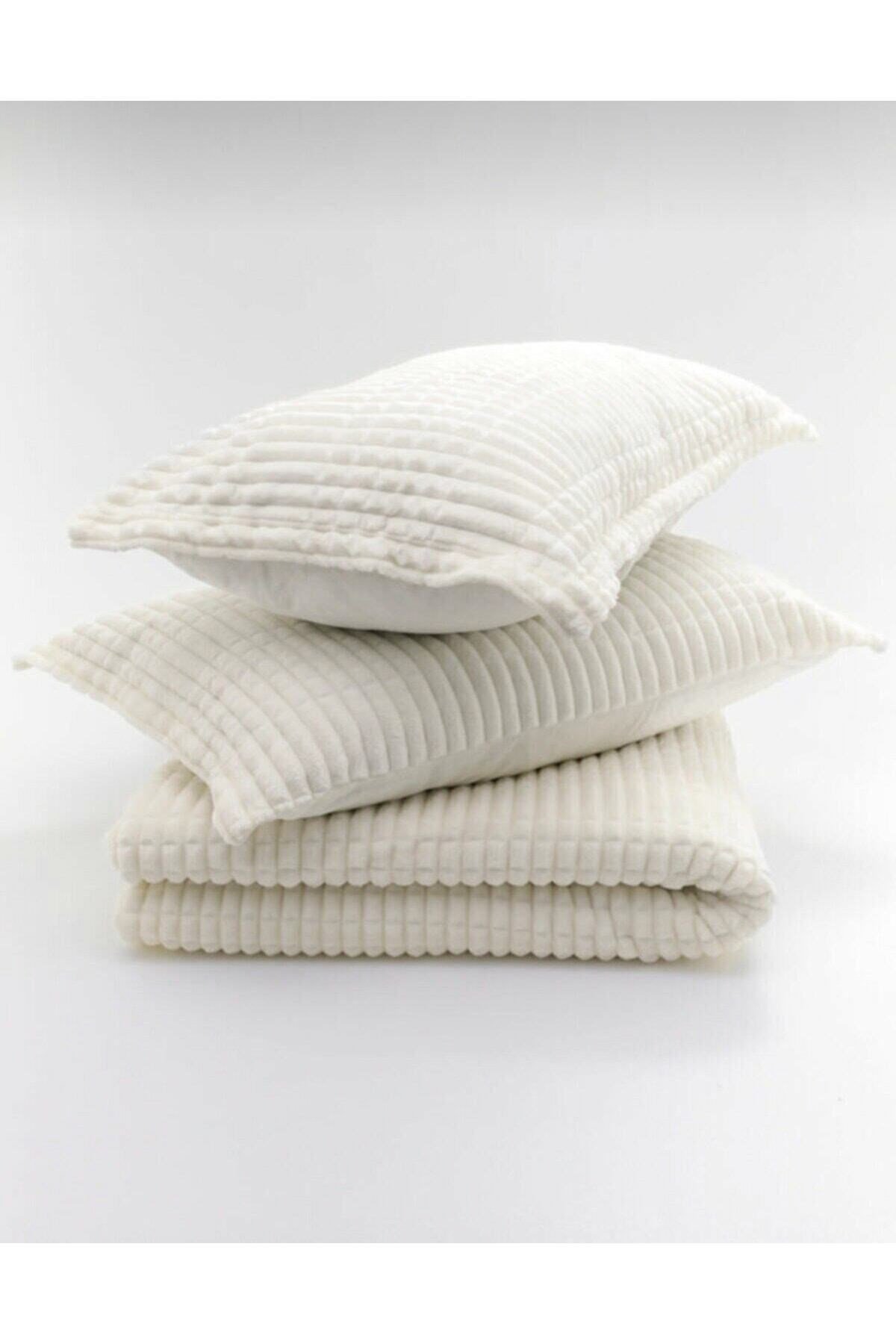 Merinos Modern Line 3 Parça Battaniye Seti Kemik