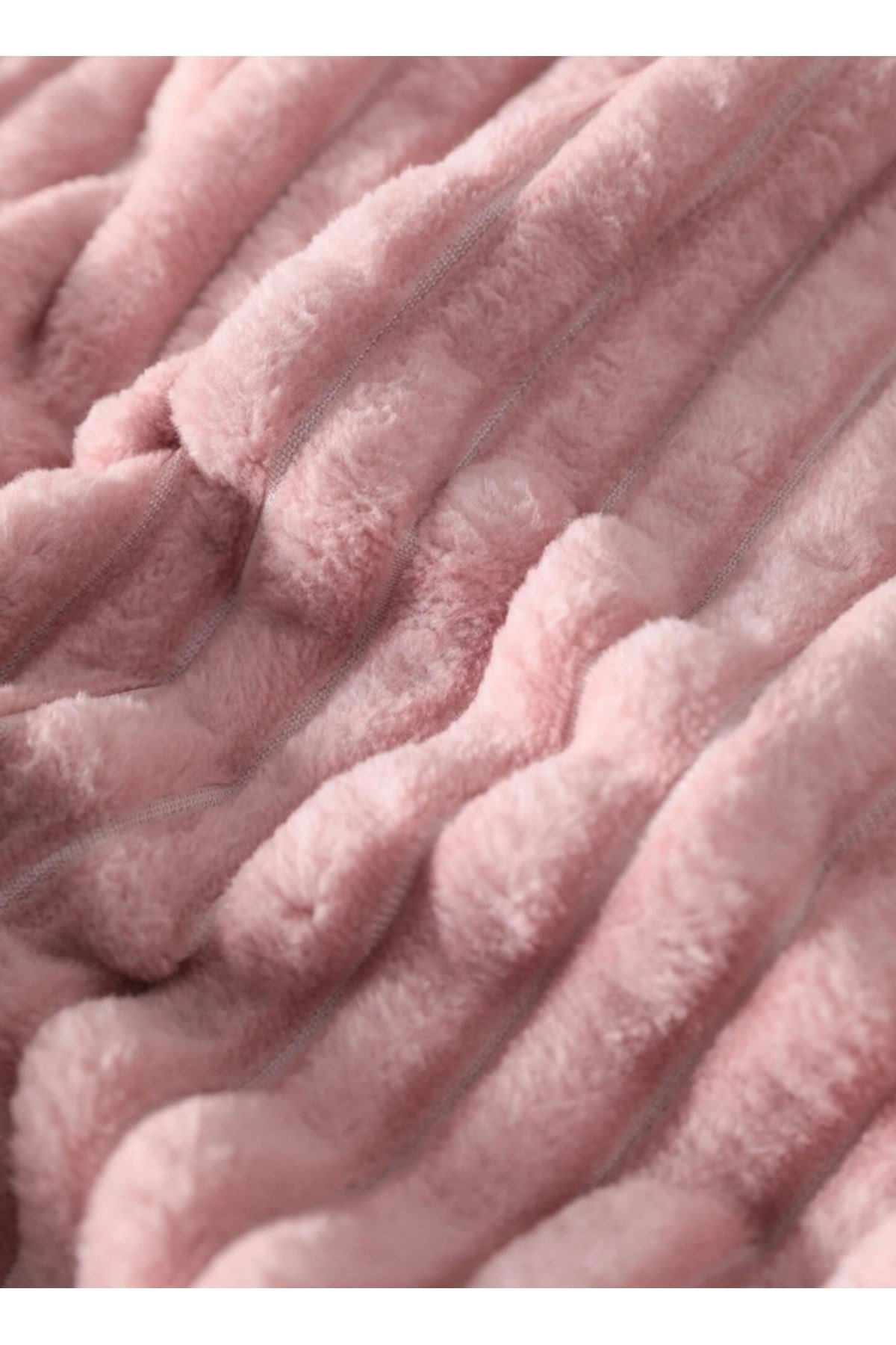 Merinos Modern Line Çift Kişilik 3 Parça Battaniye Seti Pudra