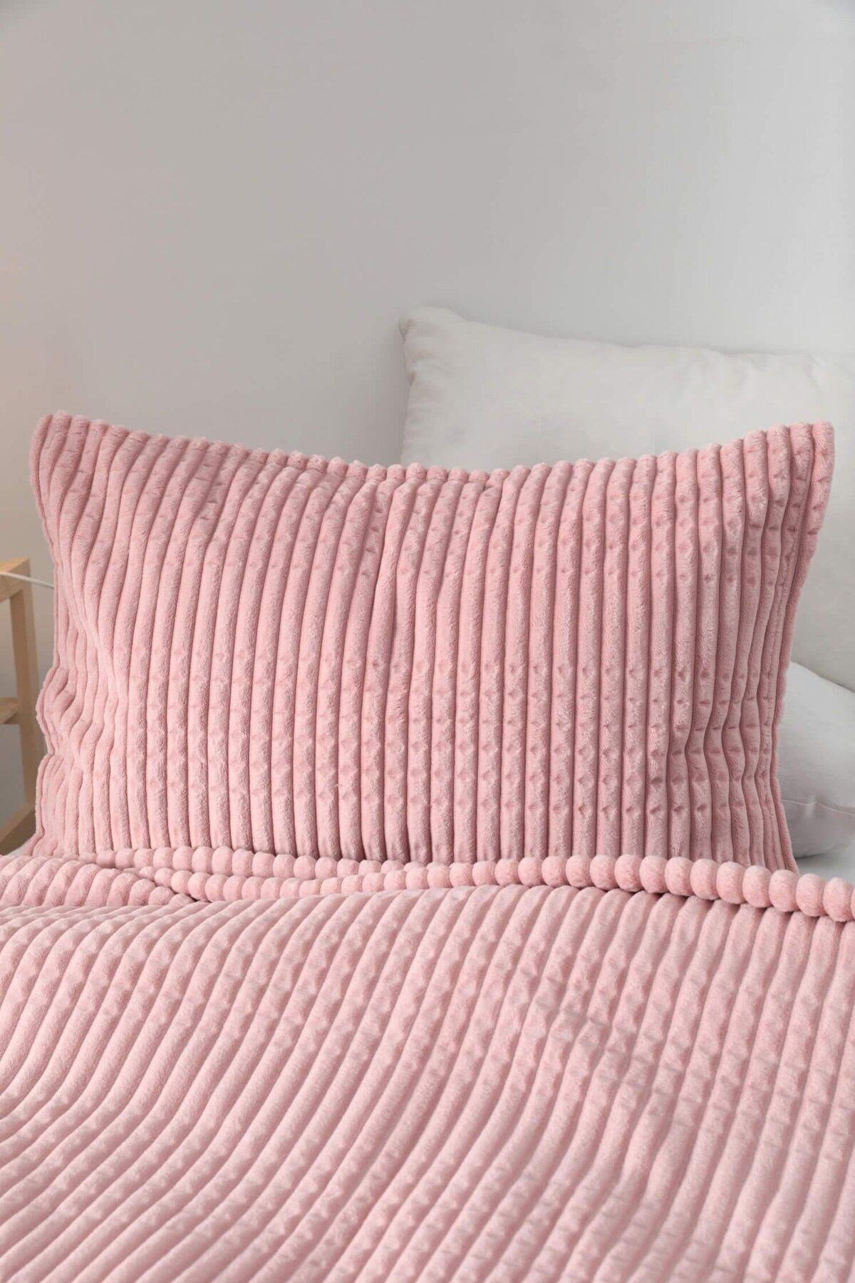 Merinos Modern Lıne Tek Kişilik 2 Parça Battaniye Seti Pudra
