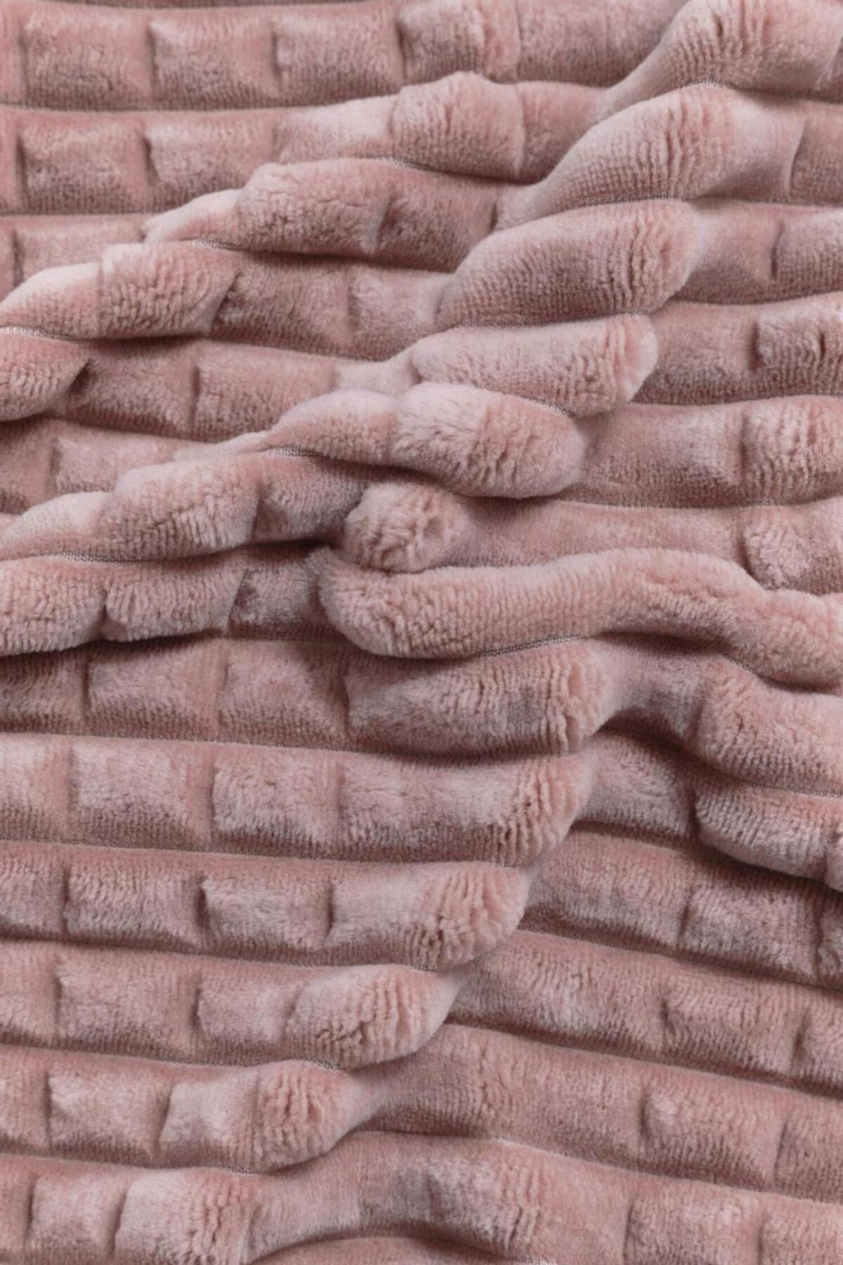 Merinos Modern Lıne Tek Kişilik 2 Parça Battaniye Seti Pudra