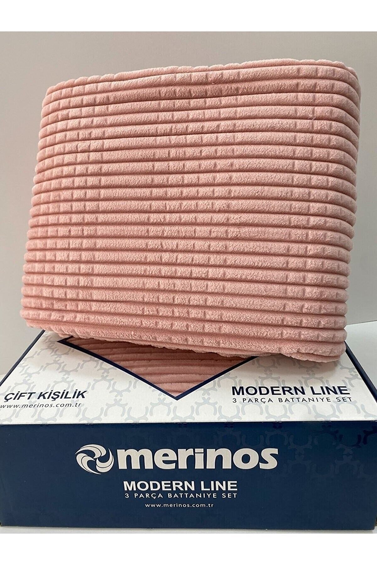 Merinos Tek Kişilik 2 Parça Battaniye Set - Pudra