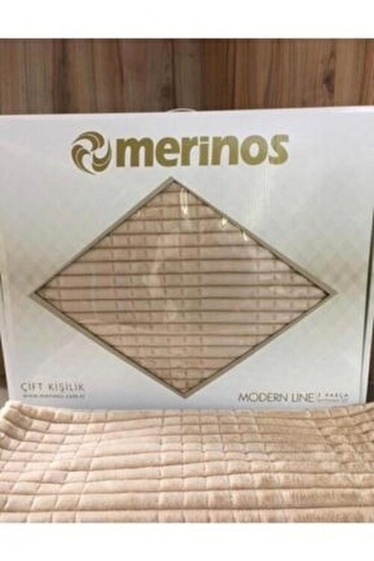 Modern Line 3 Parça Battaniye Seti Mocha