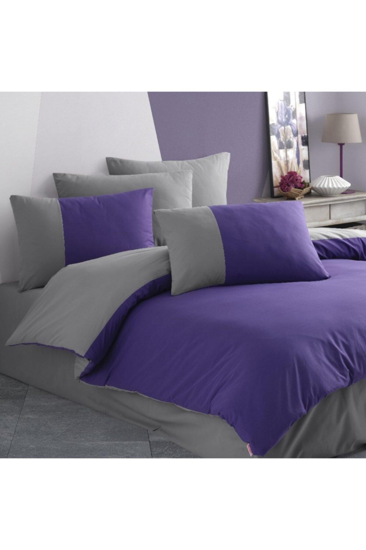 Mor   Diamond Poplin Çift Kişilik Nevresim Takımı