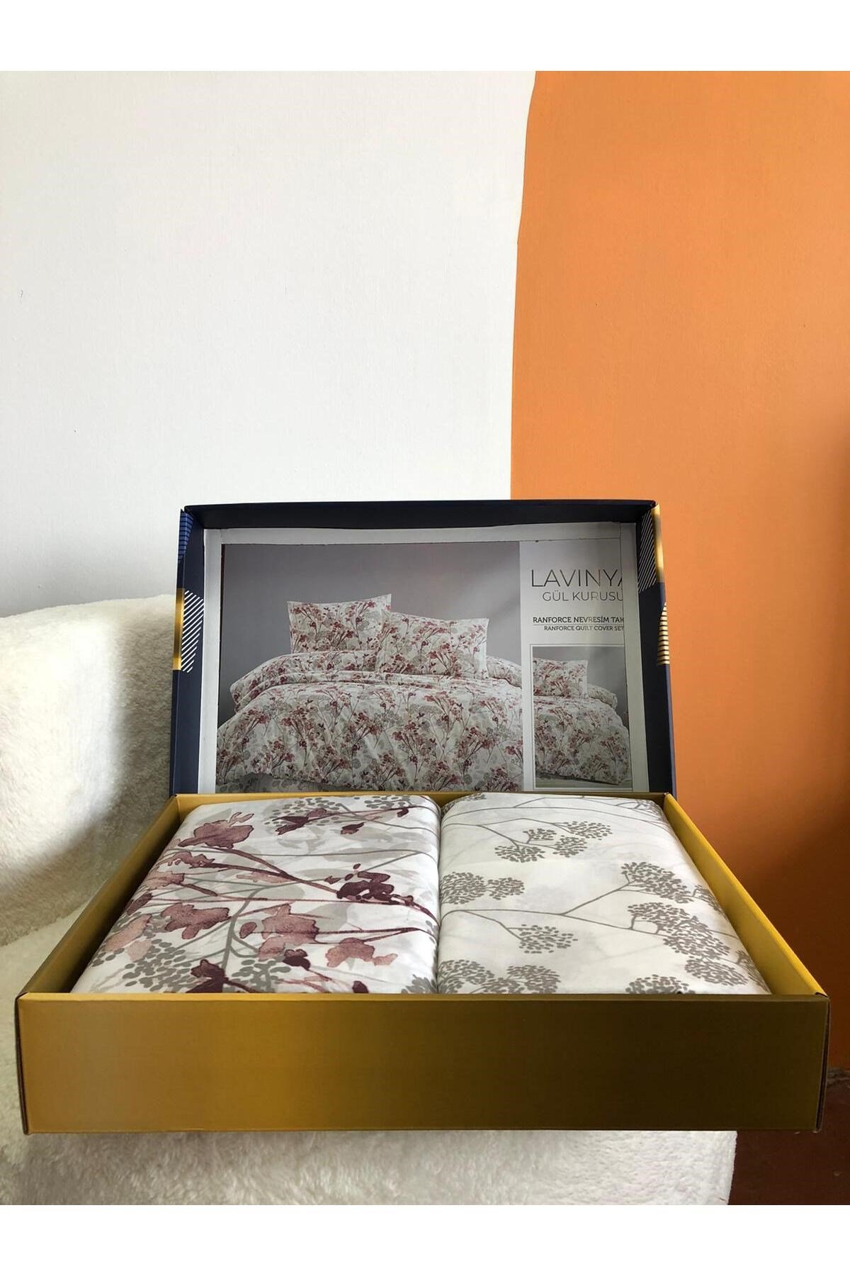 New Box Çift Kişilik Nevresim Takımı | Çarşafı Lastiksiz | Günlük Kullanım | Çeyizlik | Lüks Kutulu