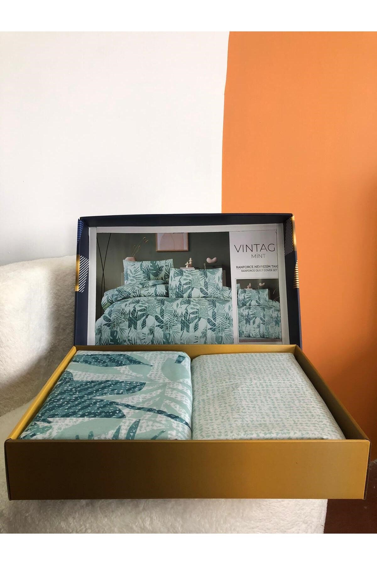New Box Çift Kişilik Nevresim Takımı | Çarşafı Lastiksiz | Günlük Kullanım | Çeyizlik | Lüks Kutulu