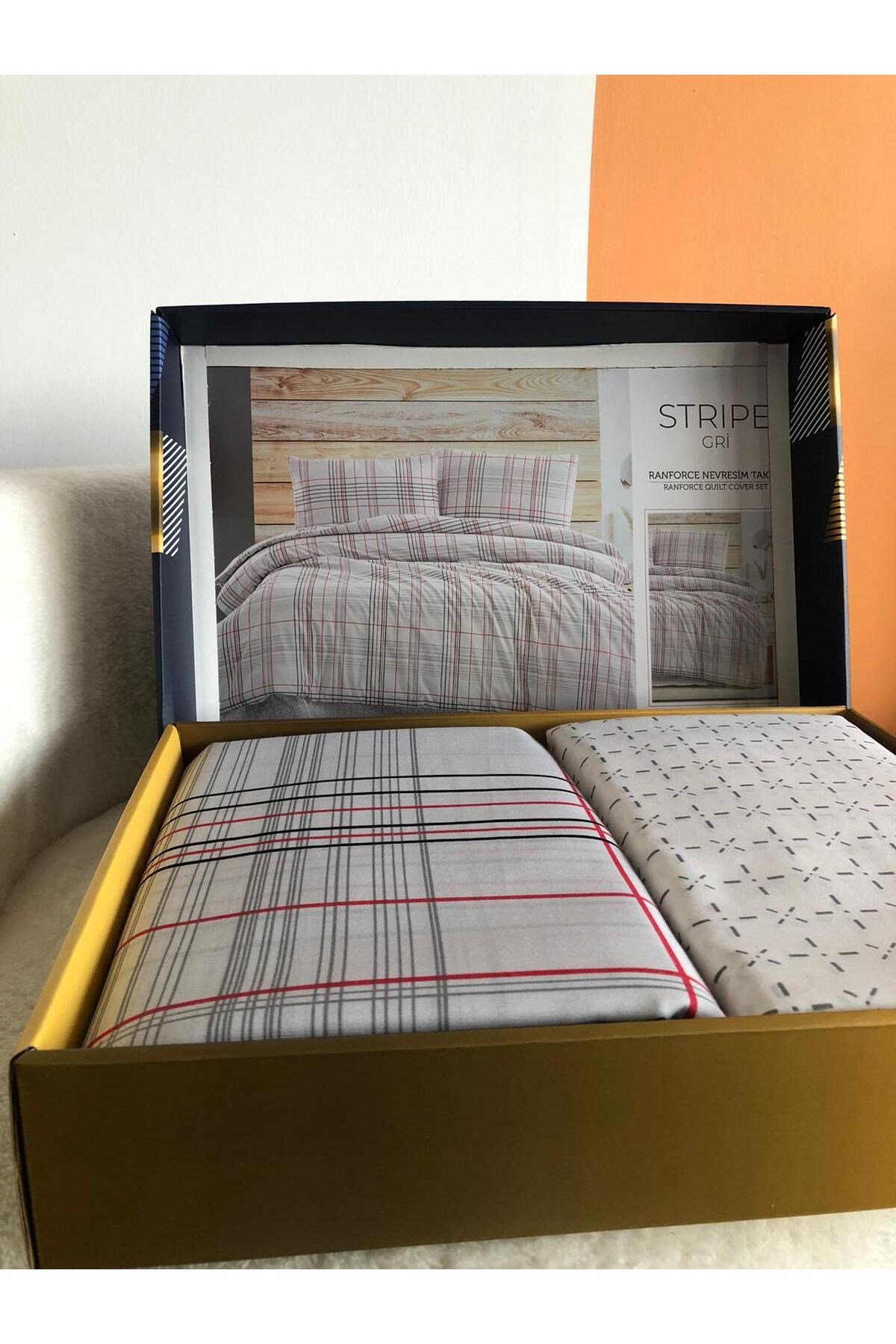 New Box Çift Kişilik Nevresim Takımı | Çarşafı Lastiksiz | Günlük Kullanım | Çeyizlik | Lüks Kutulu