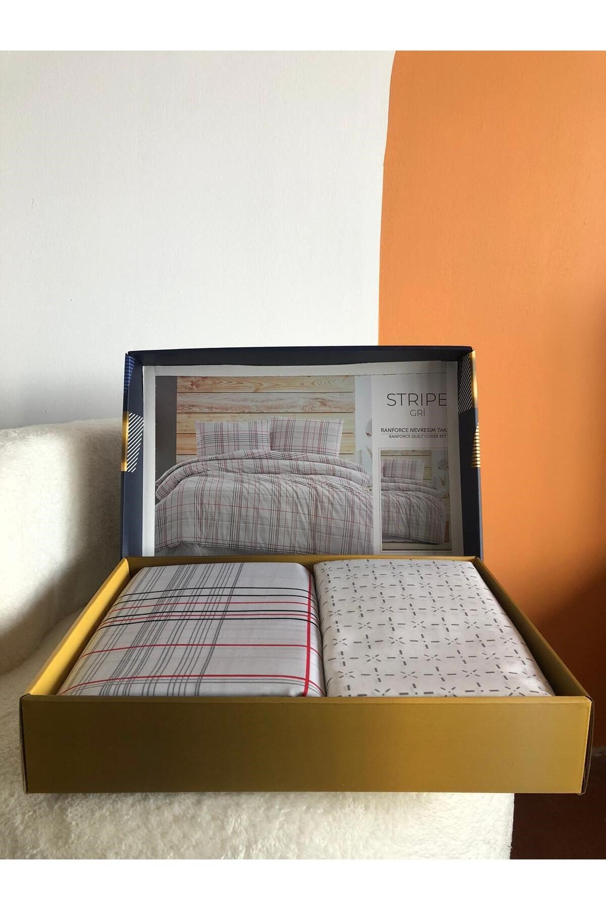 New Box Çift Kişilik Nevresim Takımı | Çarşafı Lastiksiz | Günlük Kullanım | Çeyizlik | Lüks Kutulu