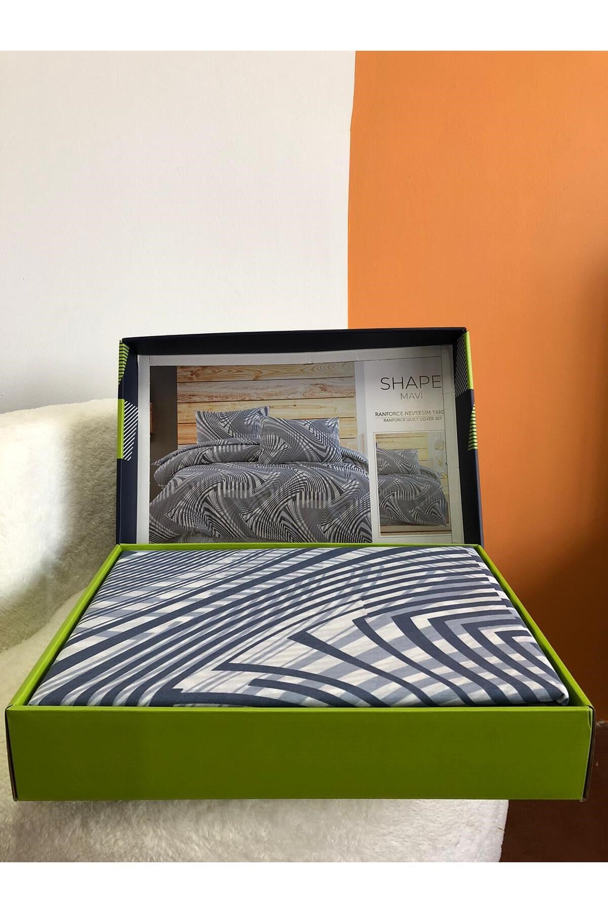 New Box Tek Kişilik Nevresim Takımı | Çarşafı Lastiksiz | Günlük Kullanım | Lüks Kutulu | 3 Parça