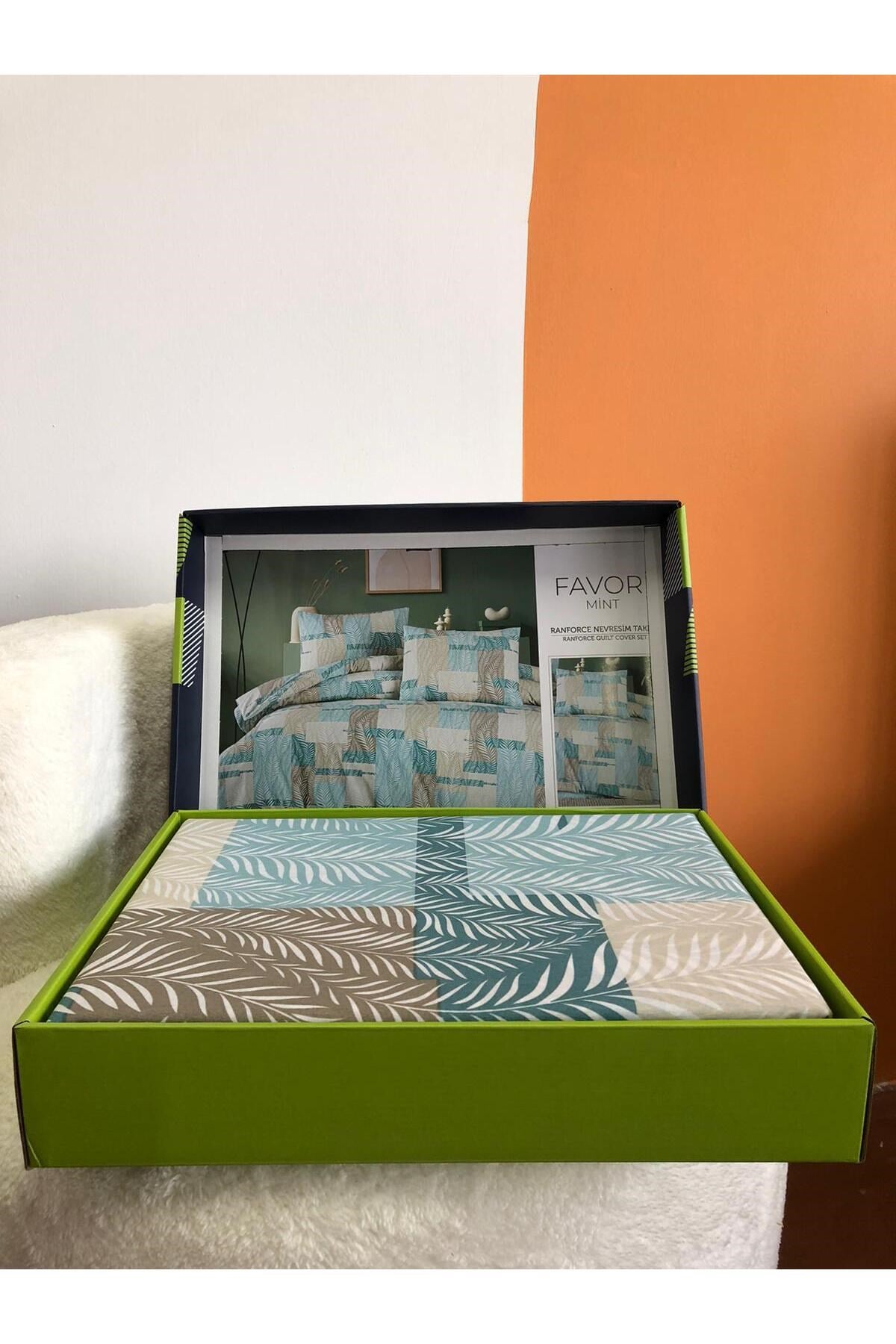 New Box Tek Kişilik Nevresim Takımı | Çarşafı Lastiksiz | Günlük Kullanım | Lüks Kutulu | 3 Parça