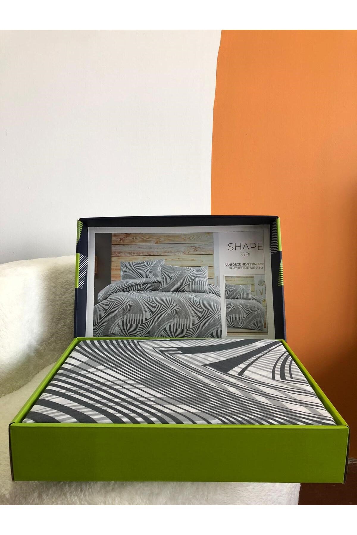 New Box Tek Kişilik Nevresim Takımı | Çarşafı Lastiksiz | Günlük Kullanım | Lüks Kutulu | 3 Parça