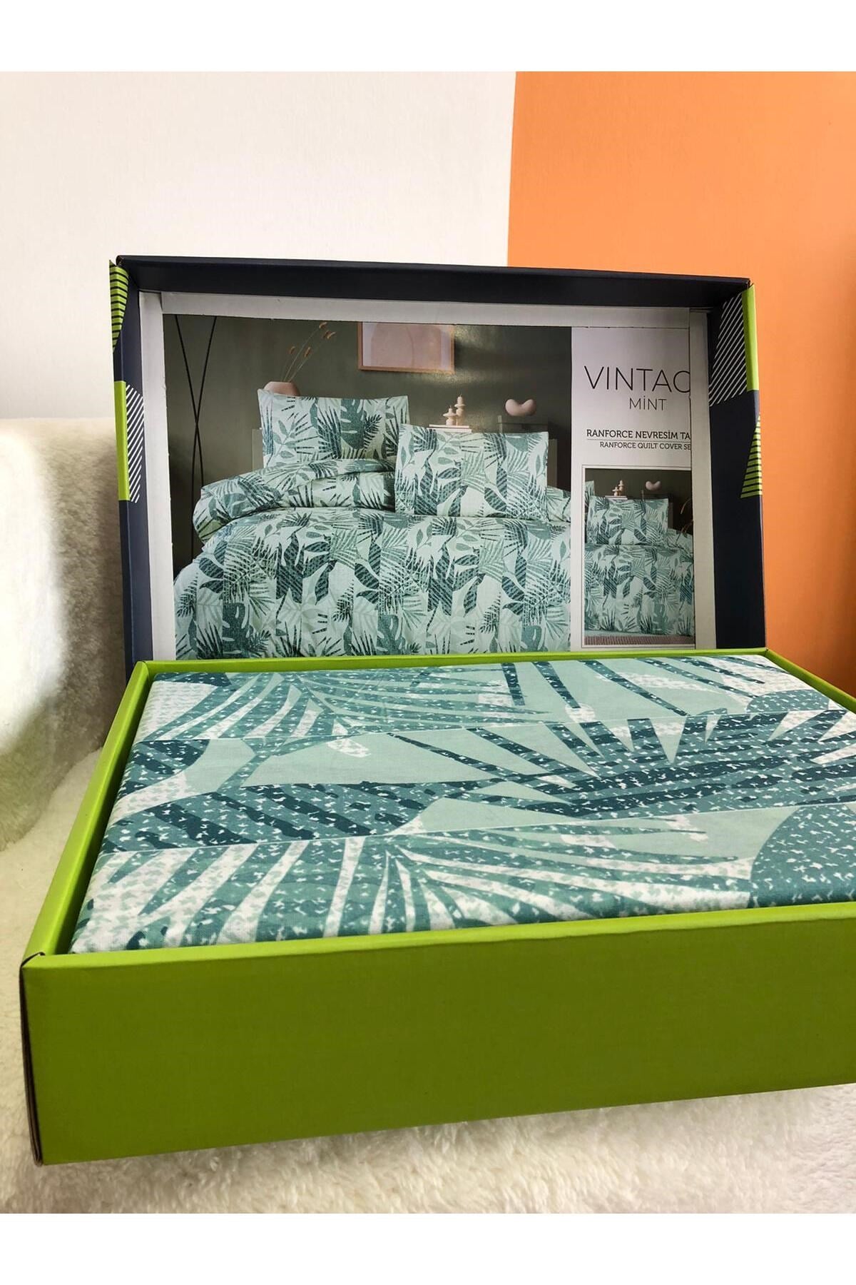 New Box Tek Kişilik Nevresim Takımı | Çarşafı Lastiksiz | Günlük Kullanım | Lüks Kutulu | 3 Parça