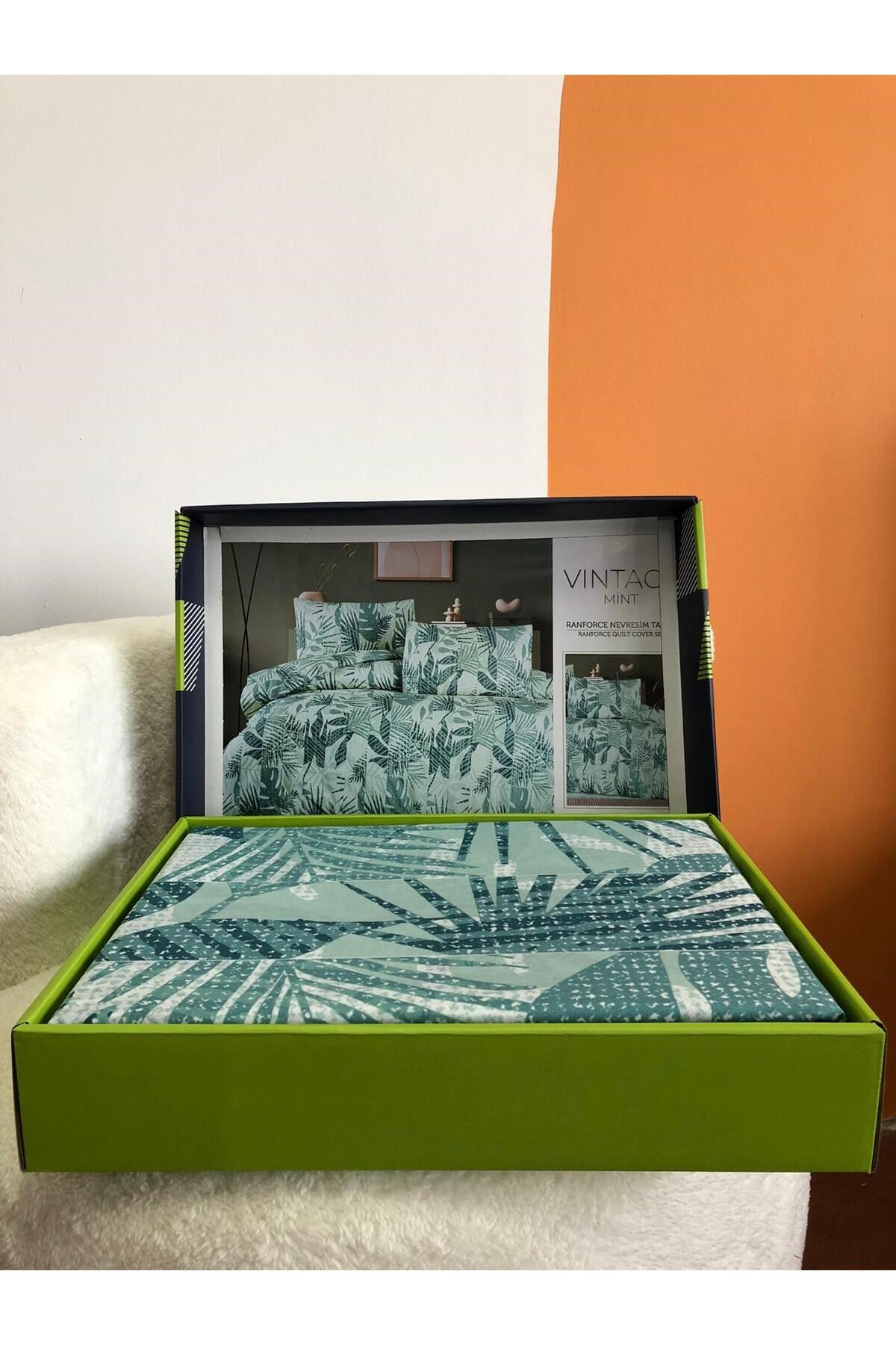 New Box Tek Kişilik Nevresim Takımı | Çarşafı Lastiksiz | Günlük Kullanım | Lüks Kutulu | 3 Parça