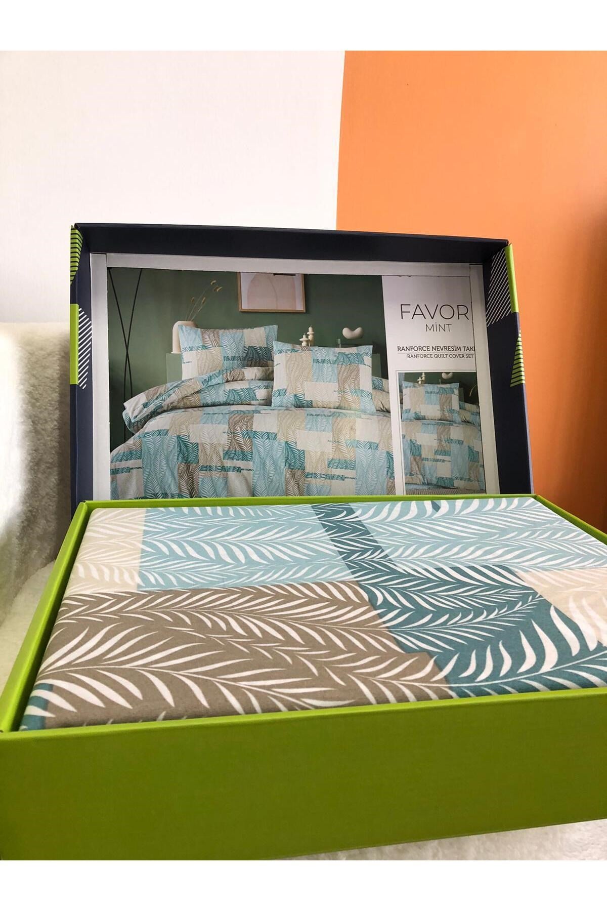 New Box Tek Kişilik Nevresim Takımı | Çarşafı Lastiksiz | Günlük Kullanım | Lüks Kutulu | 3 Parça