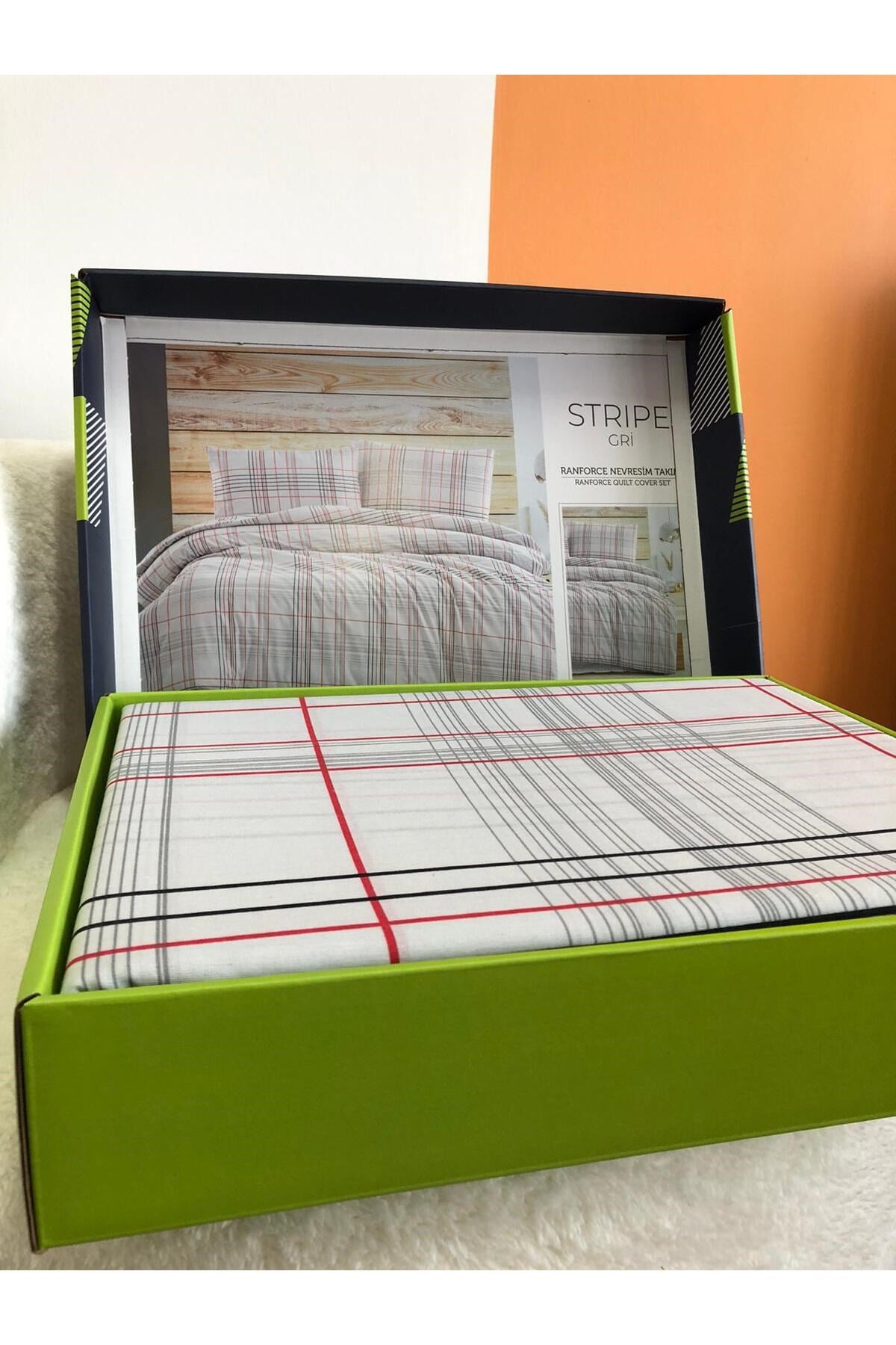 New Box Tek Kişilik Nevresim Takımı | Çarşafı Lastiksiz | Günlük Kullanım | Lüks Kutulu | 3 Parça