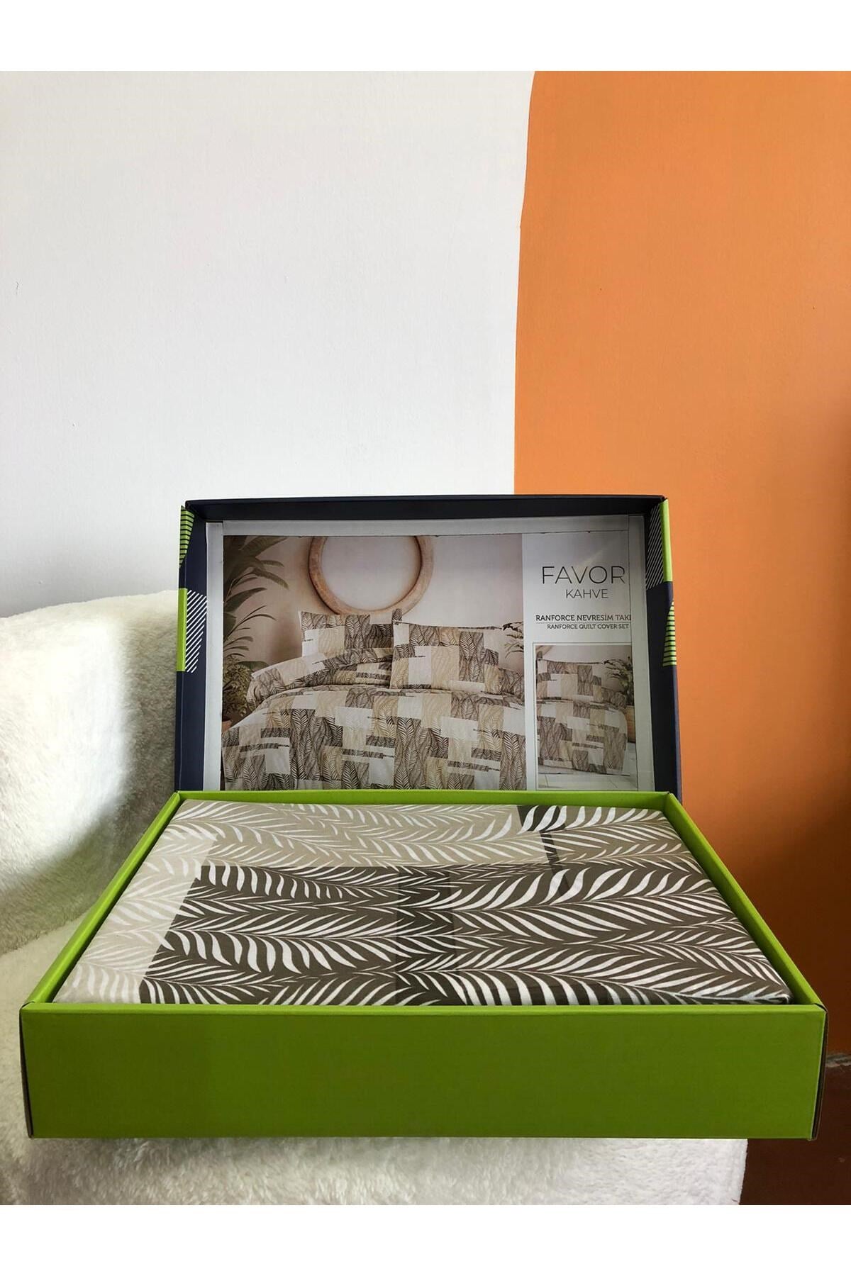New Box Tek Kişilik Nevresim Takımı | Çarşafı Lastiksiz | Günlük Kullanım | Lüks Kutulu | 3 Parça