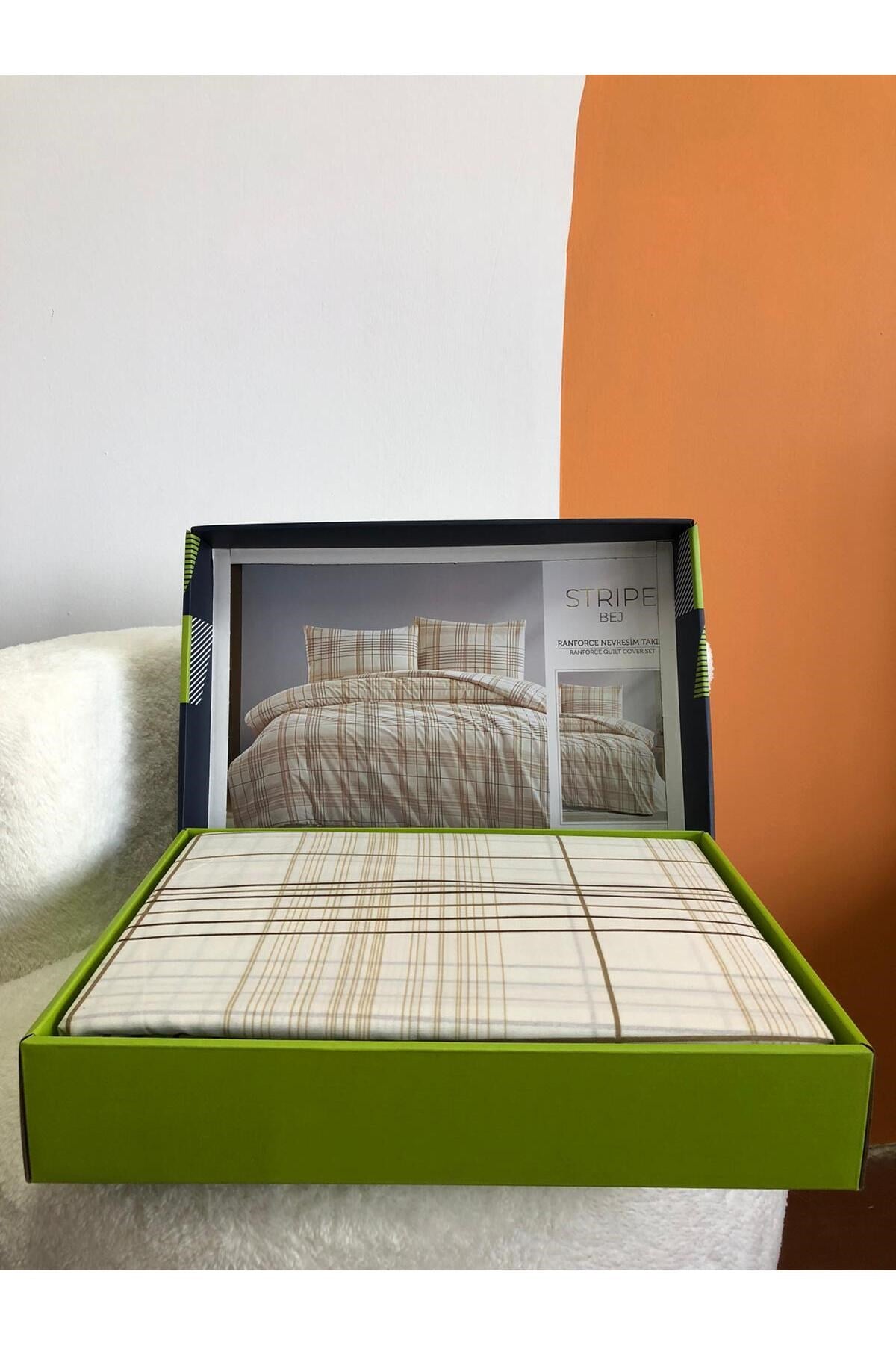 New Box Tek Kişilik Nevresim Takımı | Çarşafı Lastiksiz | Günlük Kullanım | Lüks Kutulu | 3 Parça