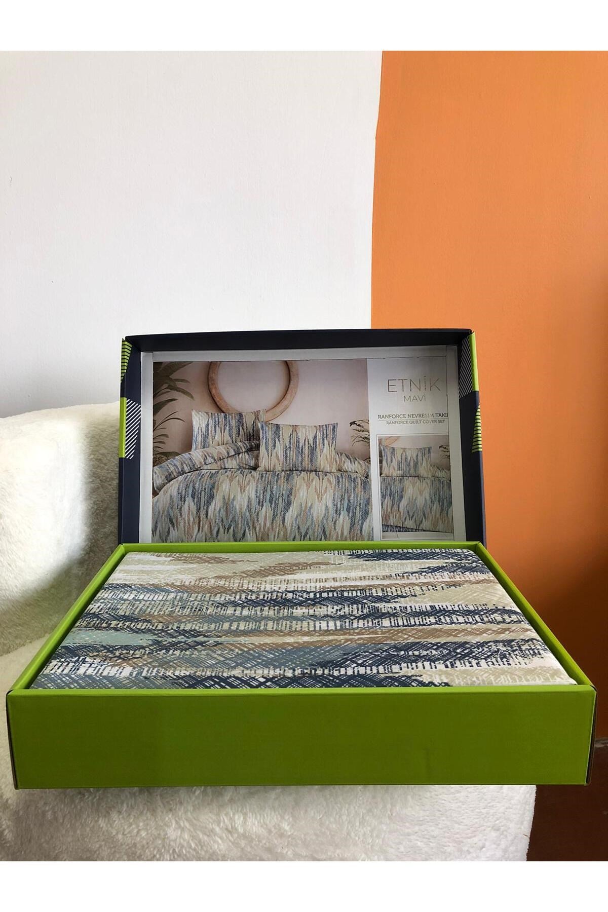 New Box Tek Kişilik Nevresim Takımı | Çarşafı Lastiksiz | Günlük Kullanım | Lüks Kutulu | 3 Parça