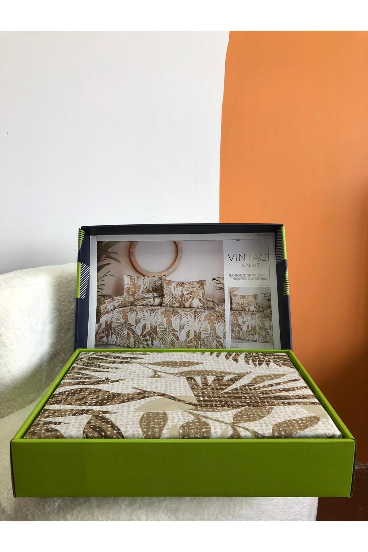 New Box Tek Kişilik Nevresim Takımı | Çarşafı Lastiksiz | Günlük Kullanım | Lüks Kutulu | 3 Parça