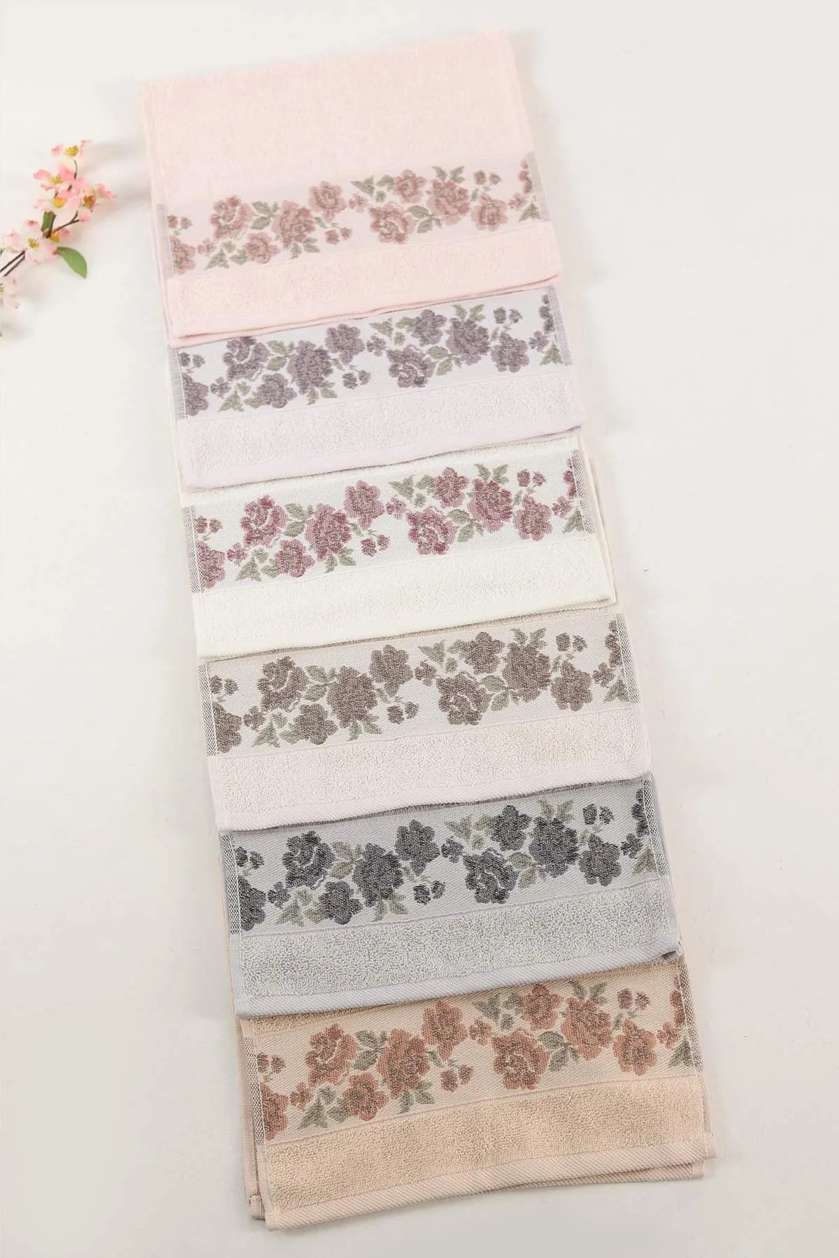 Nurpak 30x50 Gülizar Mutfak Havlusu | 6 Adet | % 100 Pamuk | Yumuşak Dokulu | Günlük, Hediyelik & Çeyizlik
