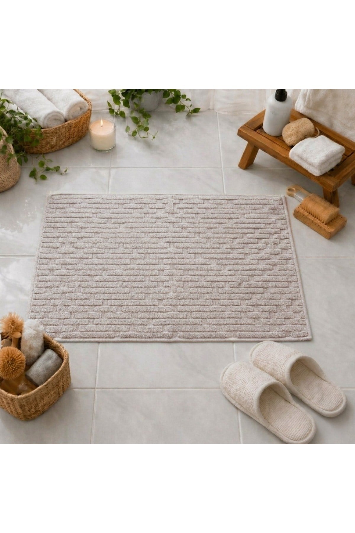 Nurpak Kilim Desenli Ayak Havlusu | 6 Adet | 50x70 cm | %100 Pamuk | Şık, Yumuşak ve Emici