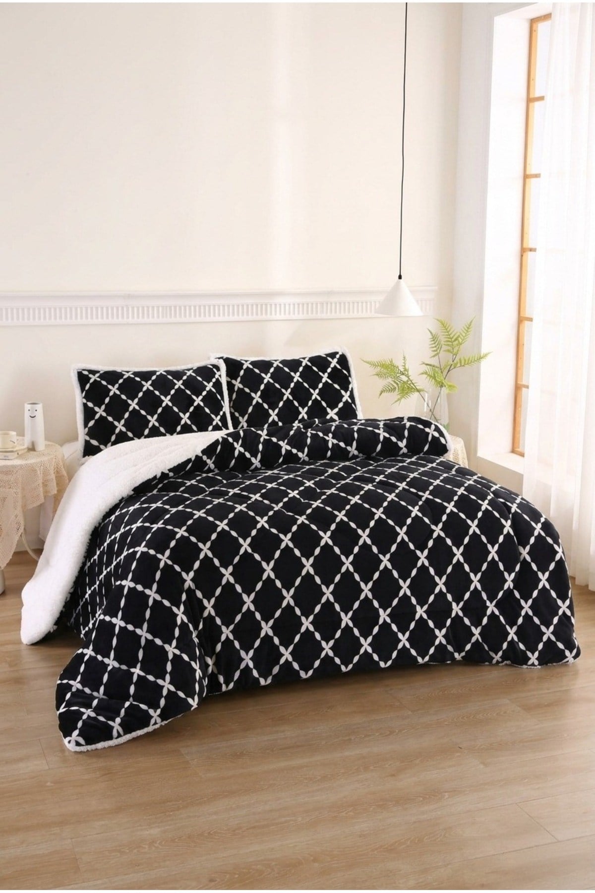 Osotto Çift Kişilik Desenli Comforter Yorgan Seti | 220x240 cm | Şık, Yumuşak Dokulu | Çeyizlik & Günlük Kullanım