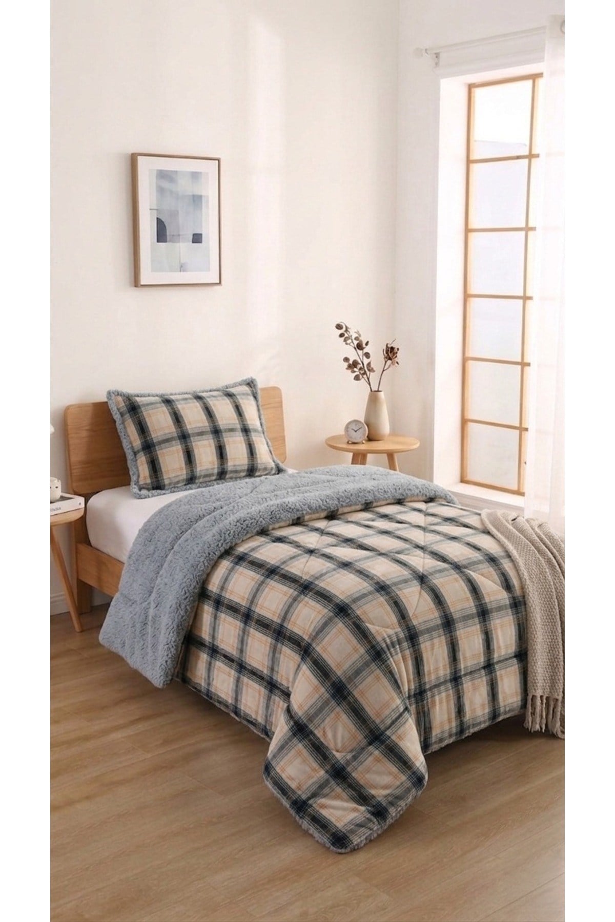 Osotto Tek Kişilik Desenli Comforter Yorgan Seti | 180x230 cm | Yumuşak Dokulu, Şık ve Konforlu | Günlük Kullanım