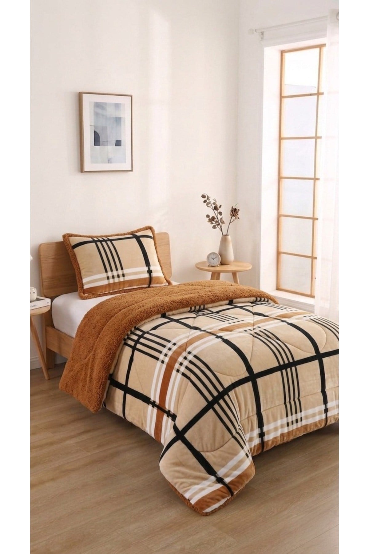 Osotto Tek Kişilik Desenli Comforter Yorgan Seti | 180x230 cm | Yumuşak Dokulu, Şık ve Konforlu | Günlük Kullanım