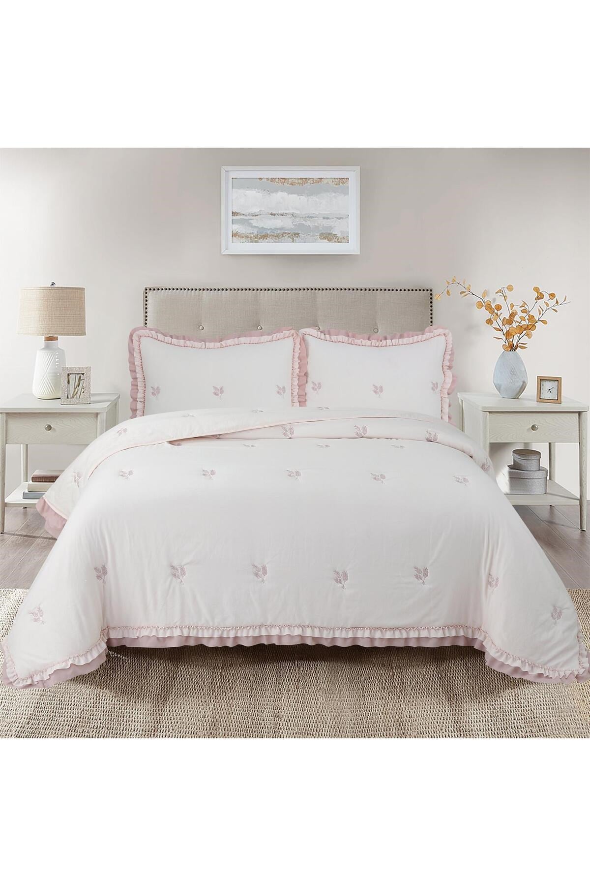 Perla Çift Kişilik Yatak Örtüsü Takımı - 240x260 cm - Pvc Çantalı - Günlük ve Çeyizlik