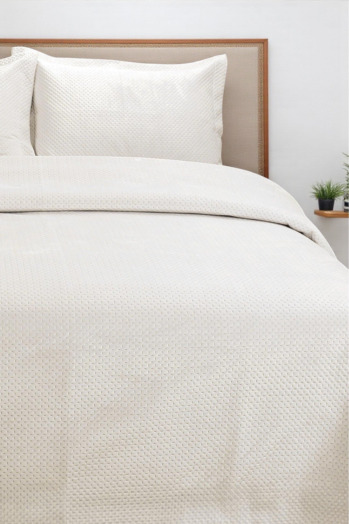 Premium Lüks Kadife Çift Kişilik Yatak Örtüsü Seti (3 Parça) - 250x260 cm - Pvc Çantalı