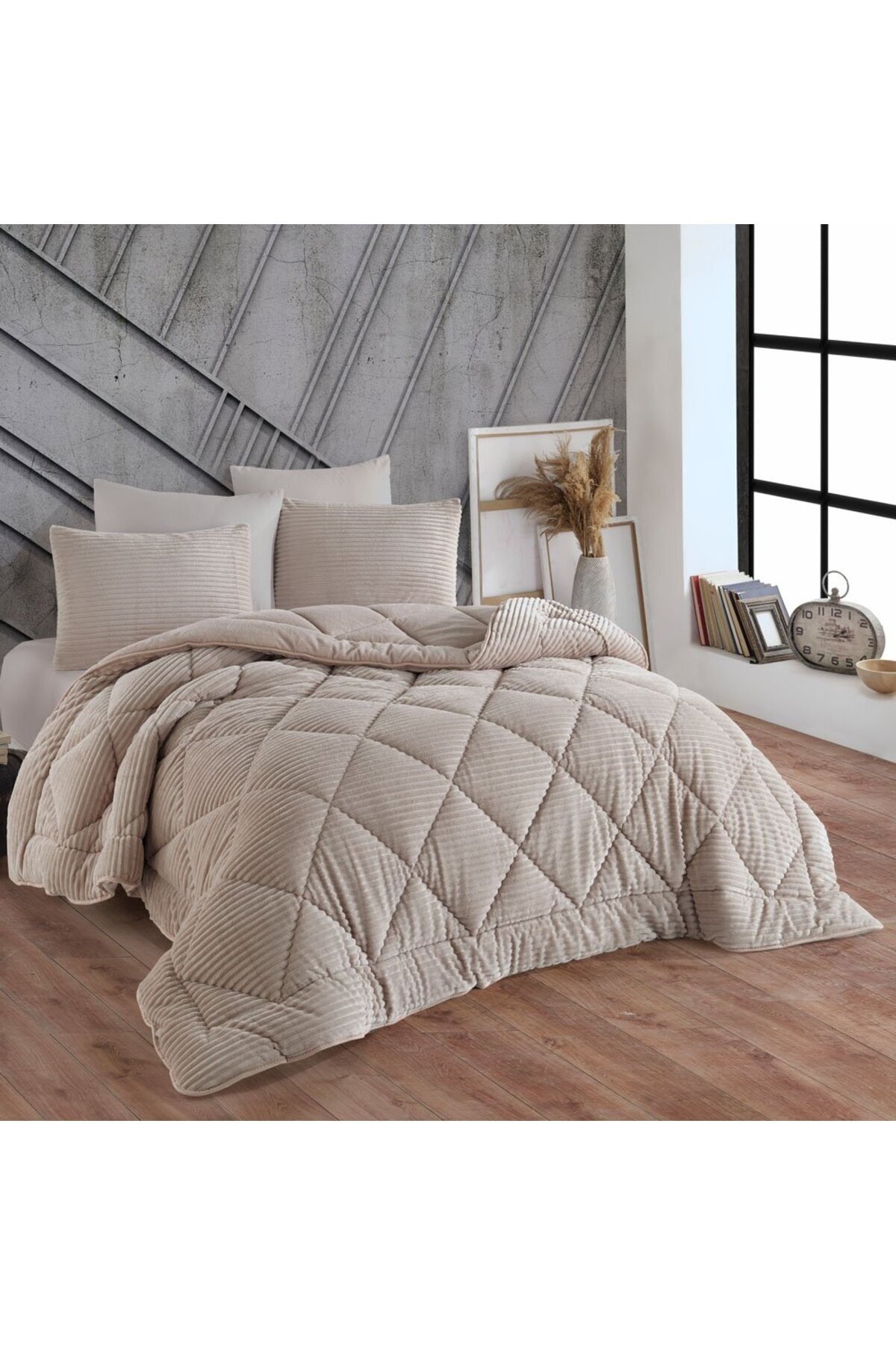 Premium Soft Çift Kişilik Yorgan Seti Bej