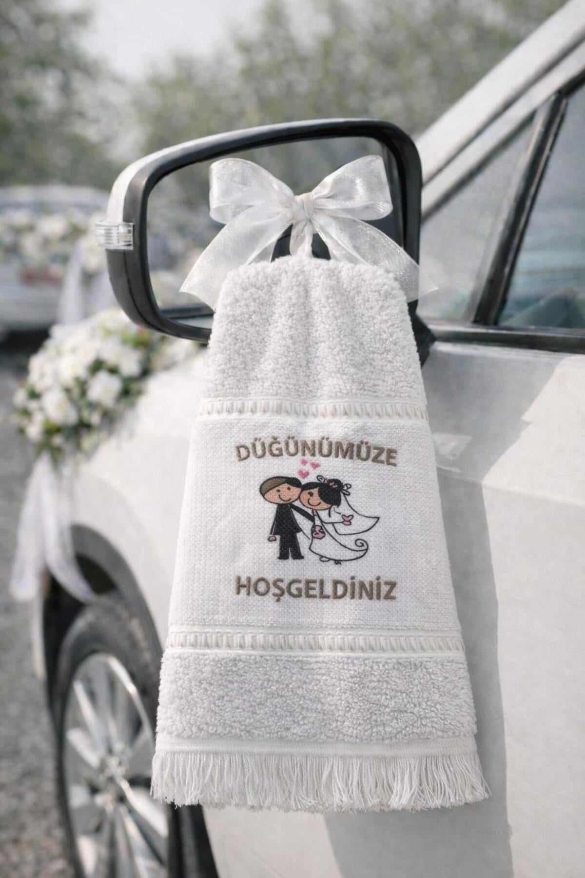 Saçaklı Düğüncü Havlusu | 40x70 cm | 12’li Ekonomik Paket | Gelin Arabası Süsleme & Hatıralık