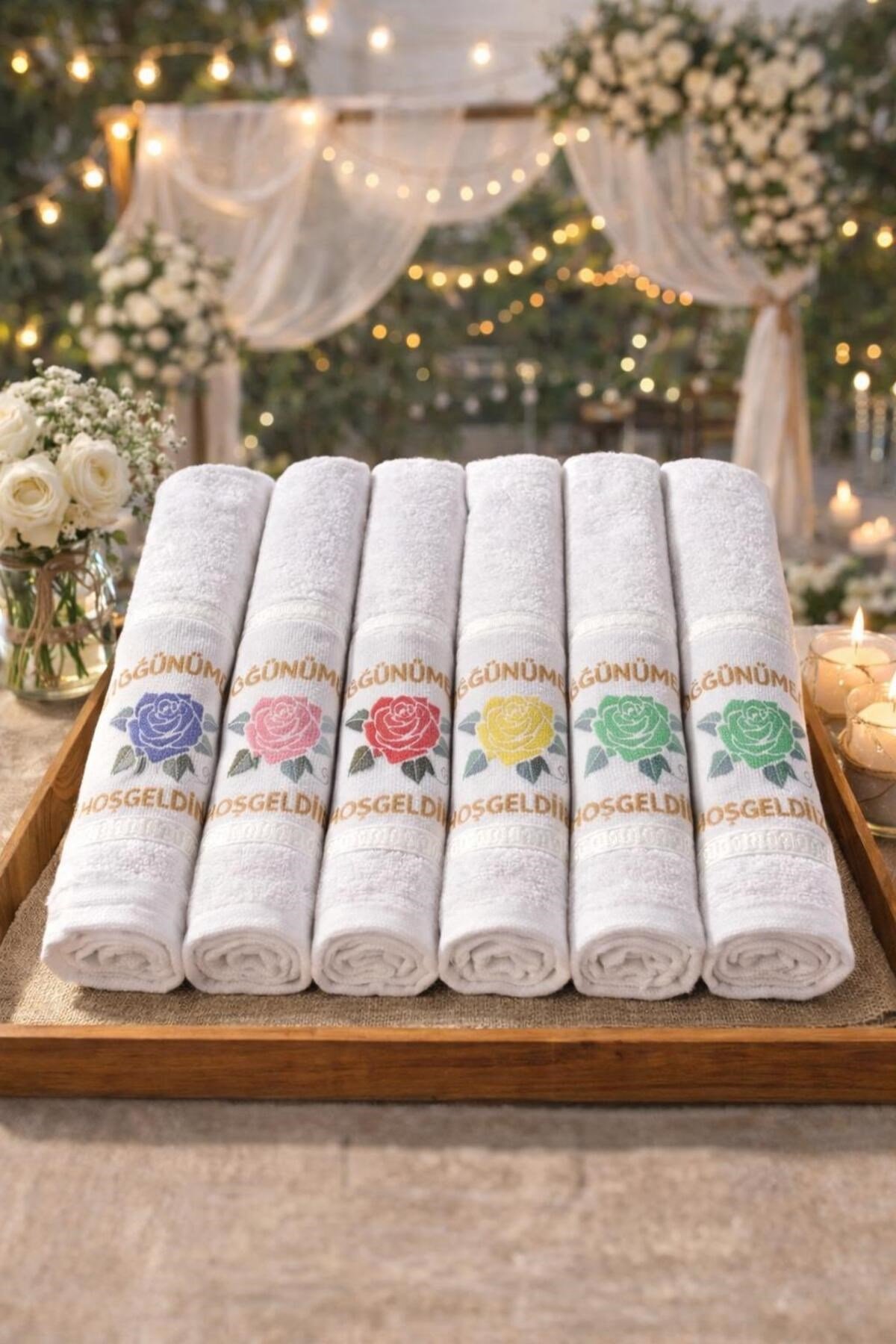 Saçaksız Düğün Havlusu 40x70 cm | 1100 gr | 12’li Ekonomik Set | Gelin Arabası Süsleme & Dağıtmalık