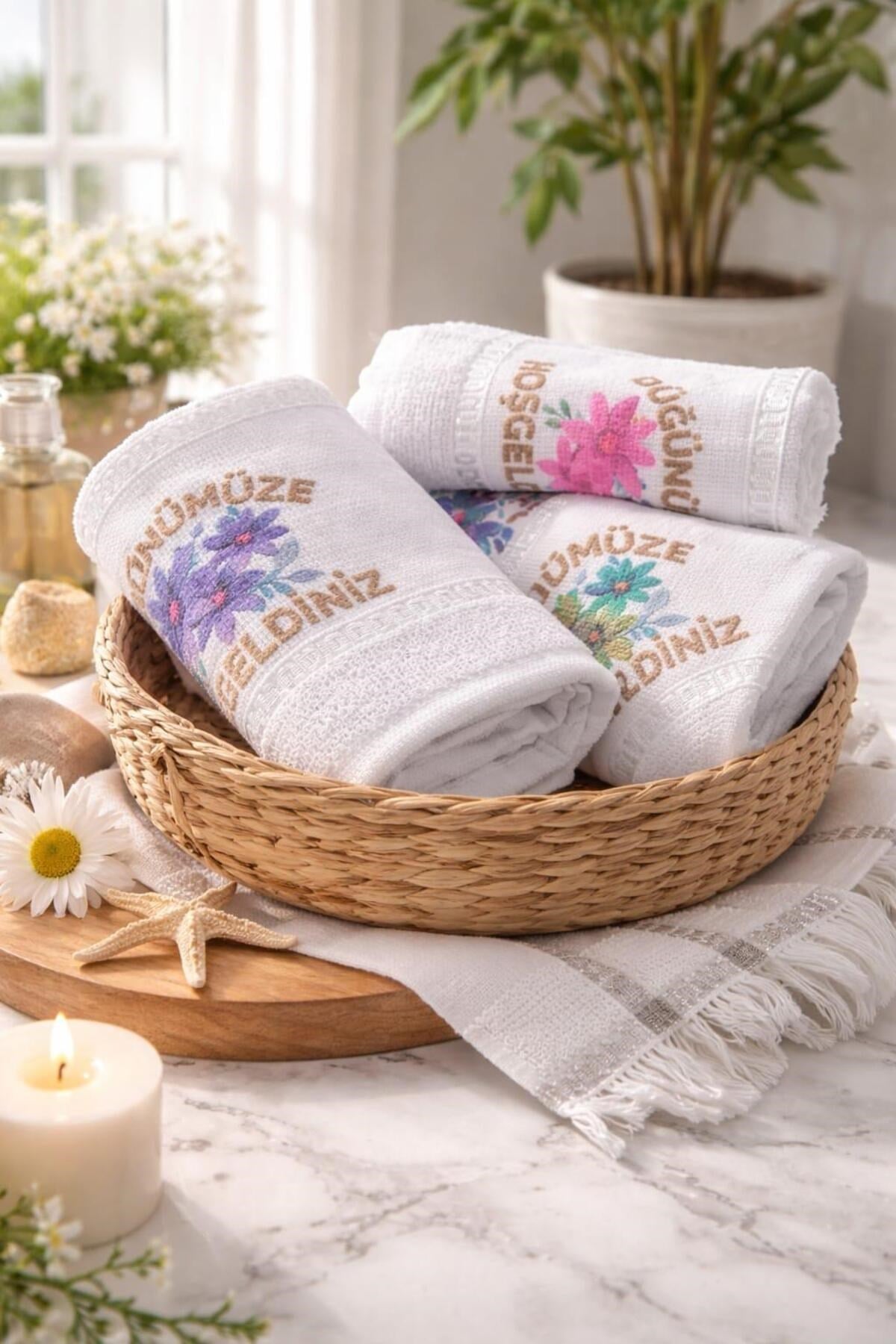 Saçaksız Düğün Havlusu 40x70 cm | 1100 gr | 12’li Ekonomik Set | Gelin Arabası Süsleme & Dağıtmalık