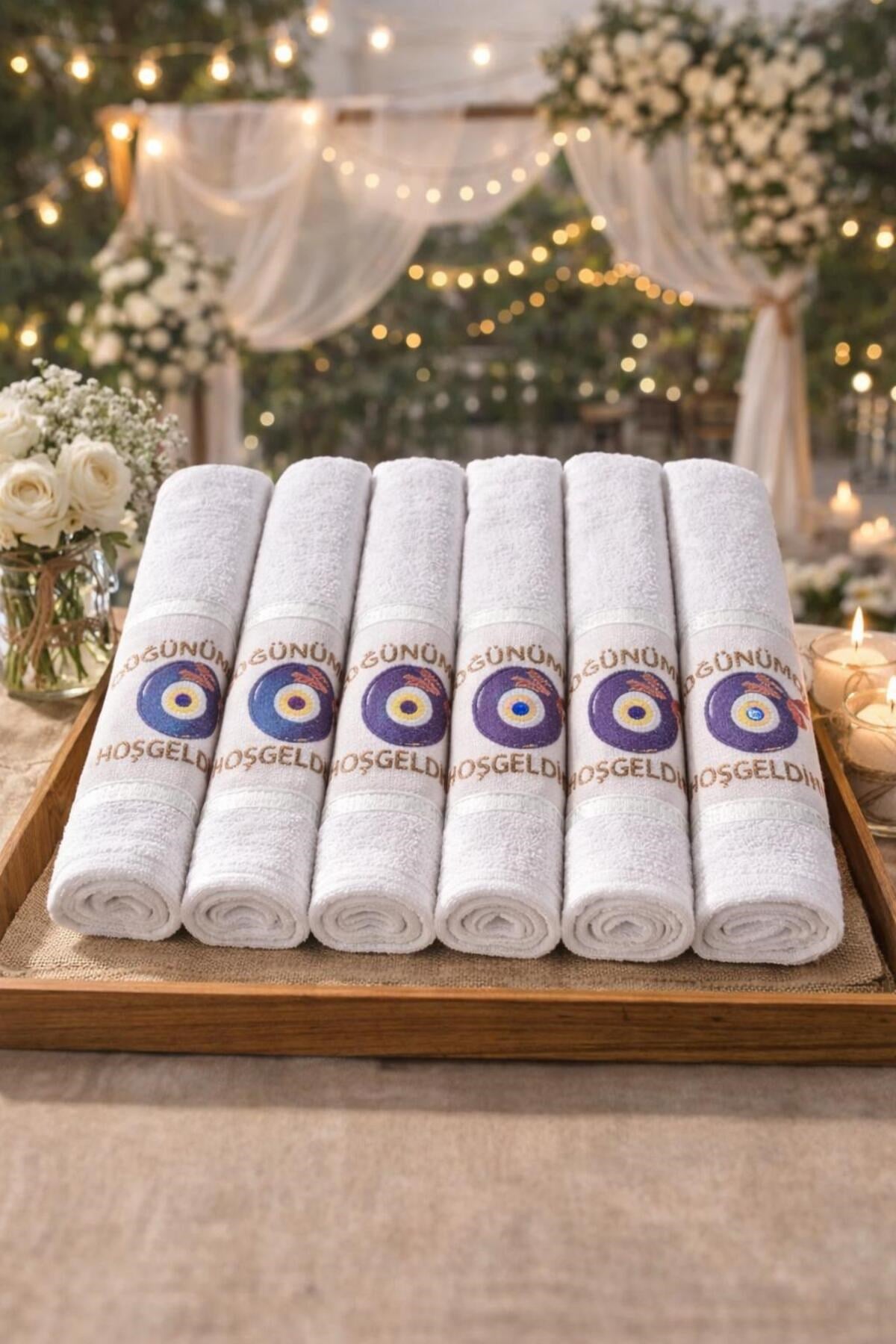 Saçaksız Düğün Havlusu 40x70 cm | 1100 gr | 12’li Ekonomik Set | Gelin Arabası Süsleme & Dağıtmalık