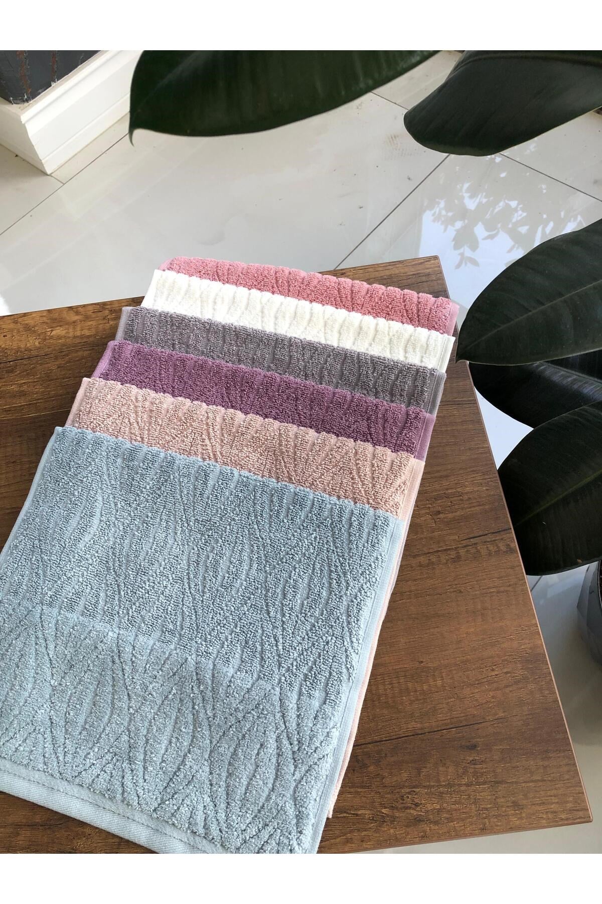 Sarra 6 Adet Mutfak Havlusu - Midye Desen - Süper Kalite %100 Cotton