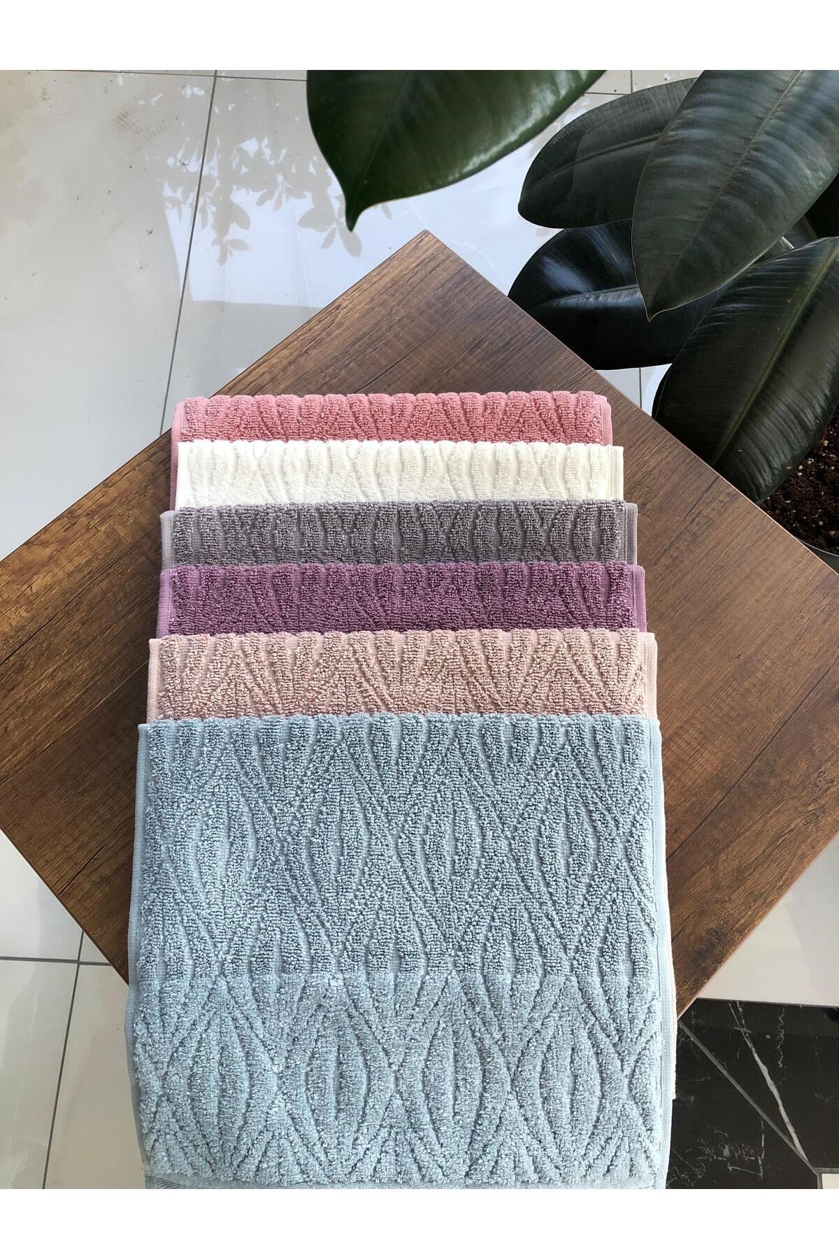 Sarra 6 Adet Mutfak Havlusu - Midye Desen - Süper Kalite %100 Cotton