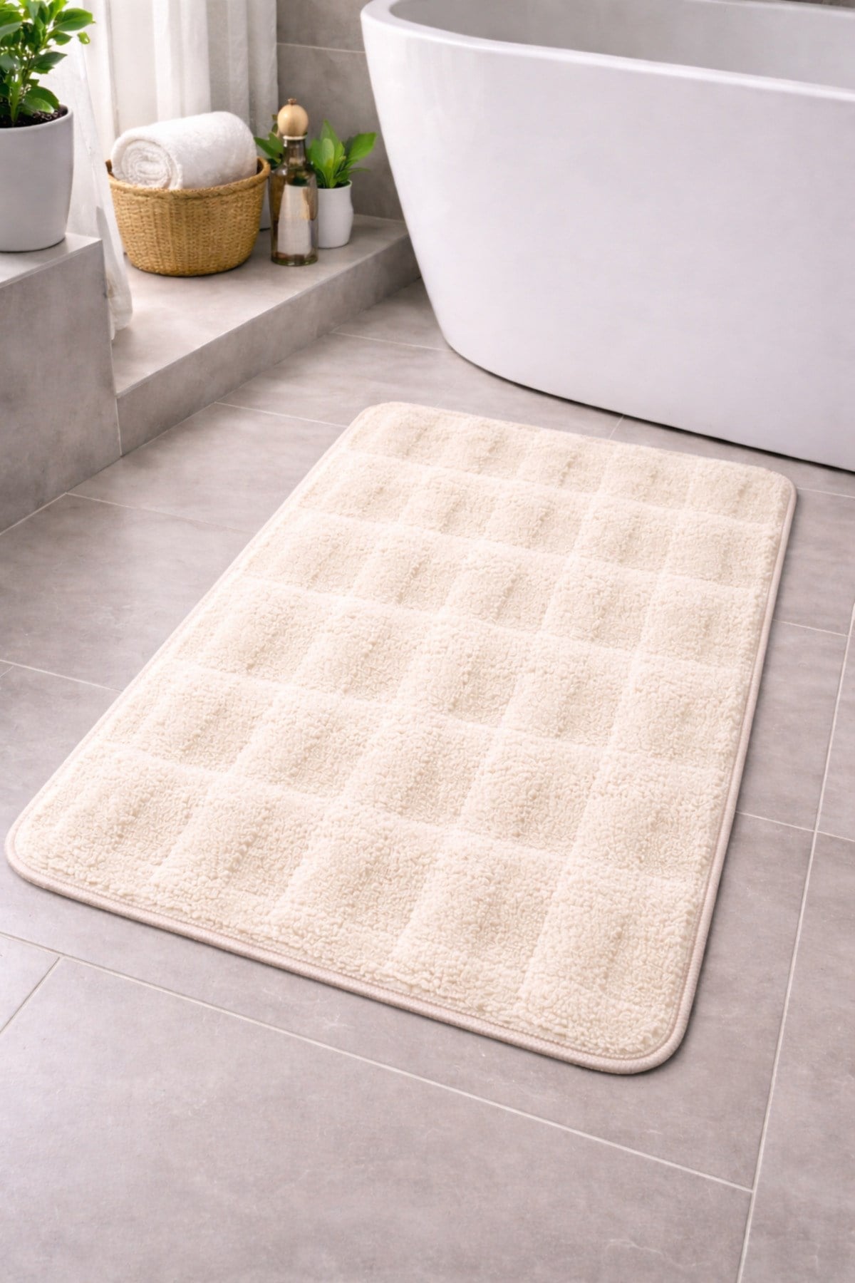 Simirna Kare 2’li Klozet Takımı | Yumuşak Dokulu & Kaymaz Taban | Şık & Modern Banyo Dekoru