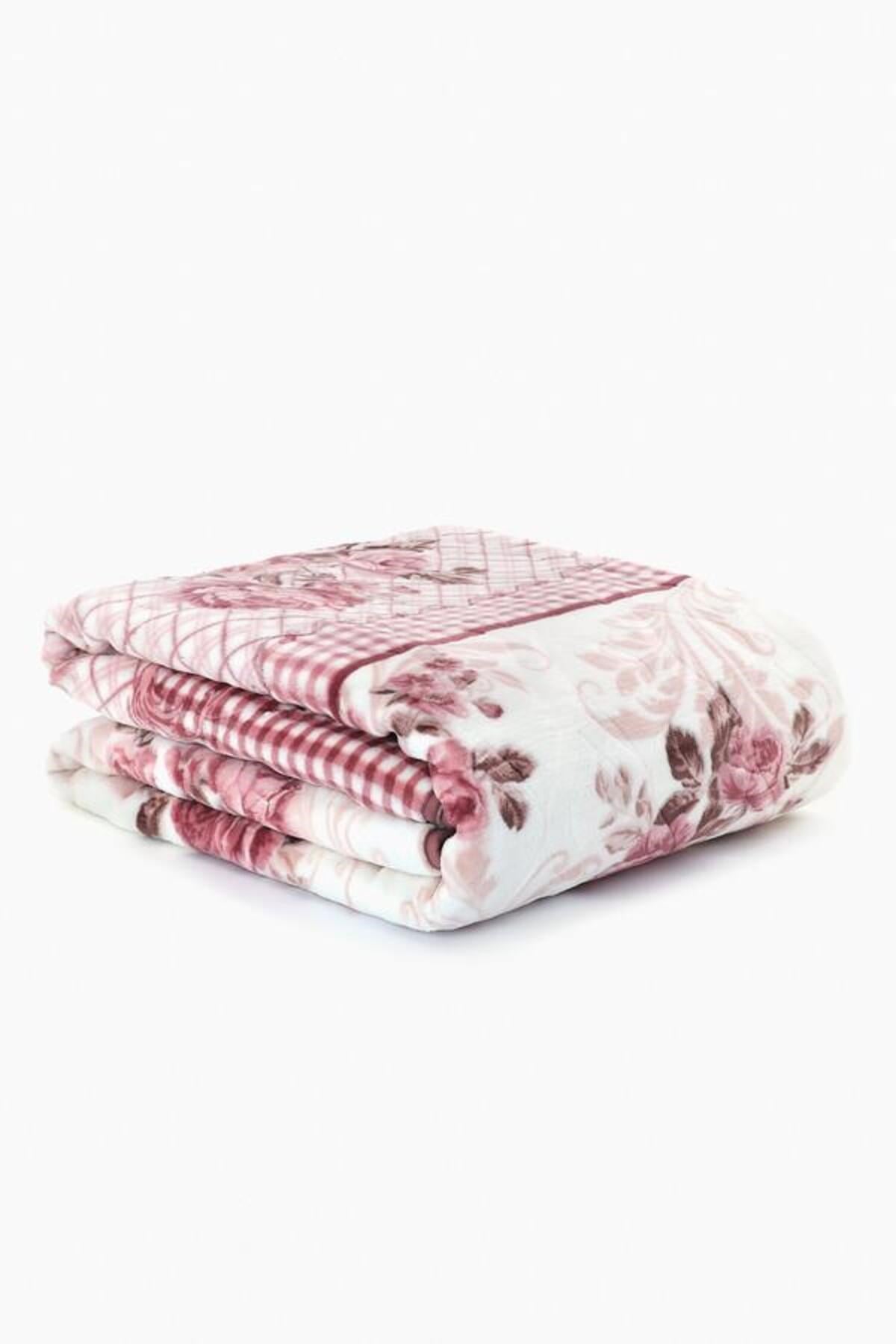 Wellsoft Çift Kişilik Battaniye 4 Kg - Rosery Beyaz