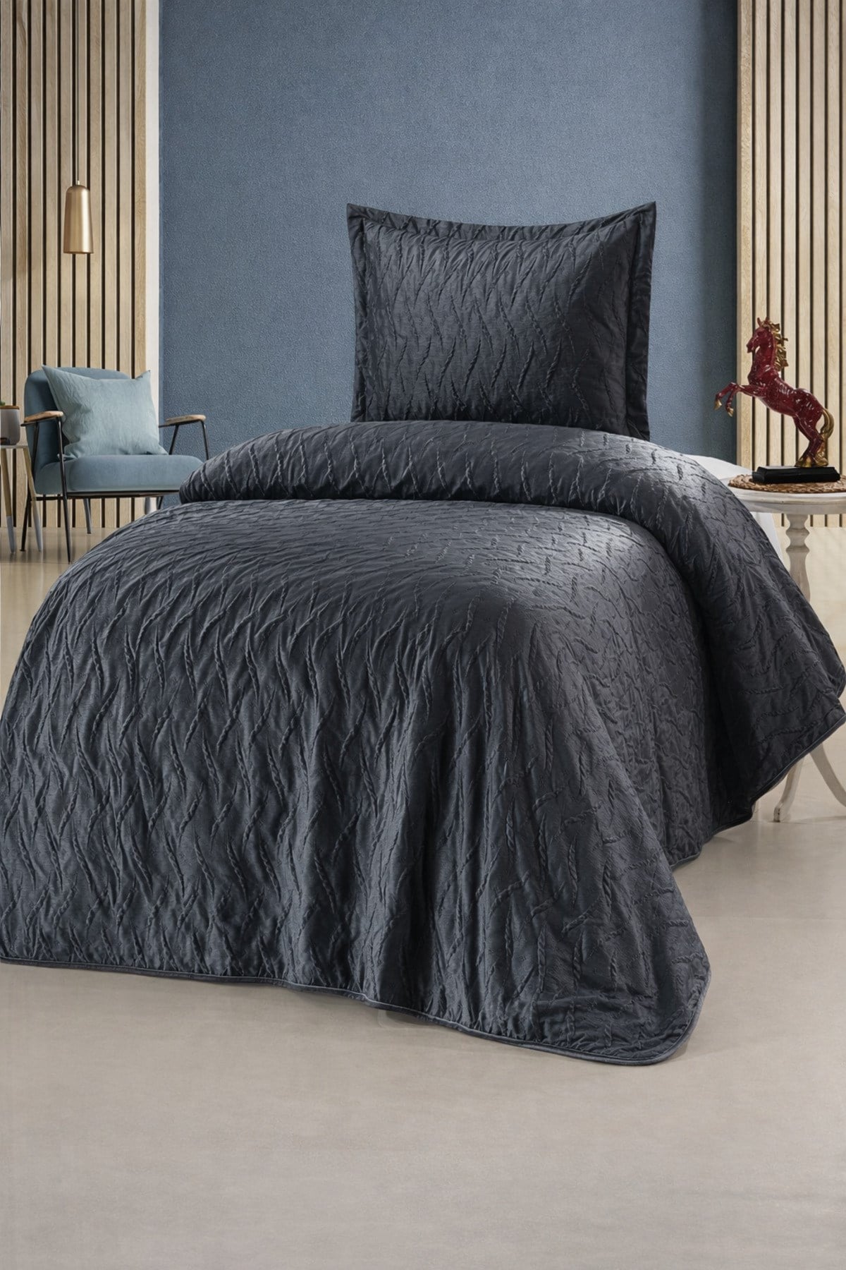 Zara Tek Kişilik Kadife Yatak Örtüsü Seti | 180x240 cm | Yumuşak Dokulu | Şık & Modern Tasarım
