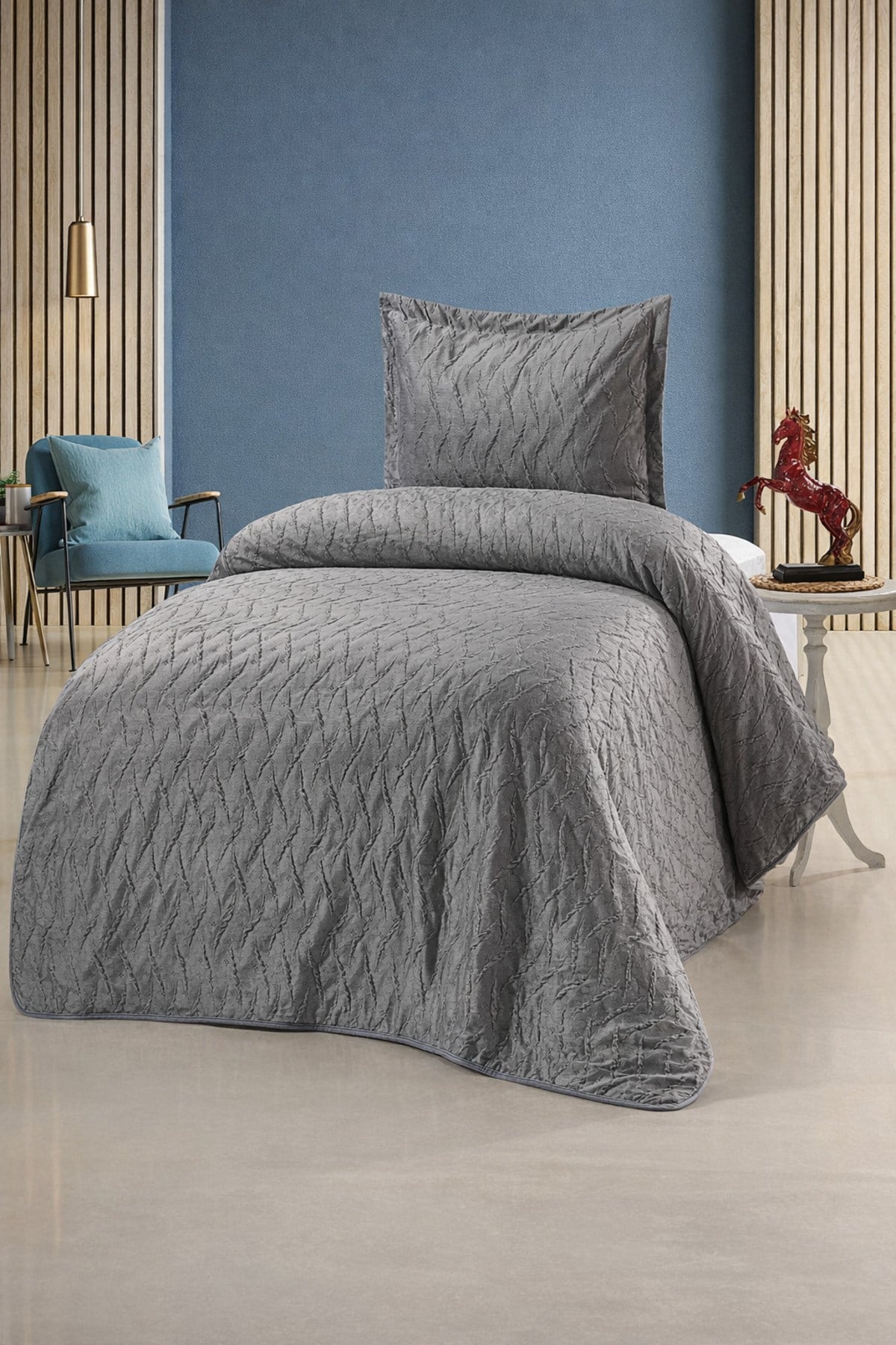 Zara Tek Kişilik Kadife Yatak Örtüsü Seti | 180x240 cm | Yumuşak Dokulu | Şık & Modern Tasarım