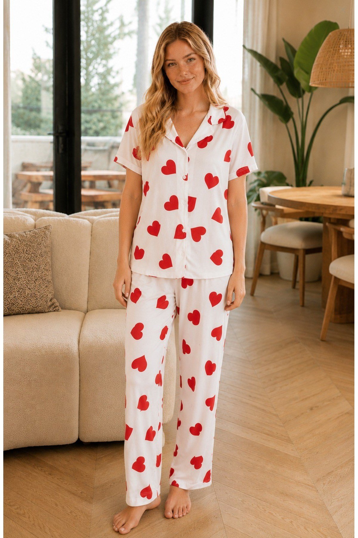 Kadın MİLAN Düğmeli Pijama Takımı
