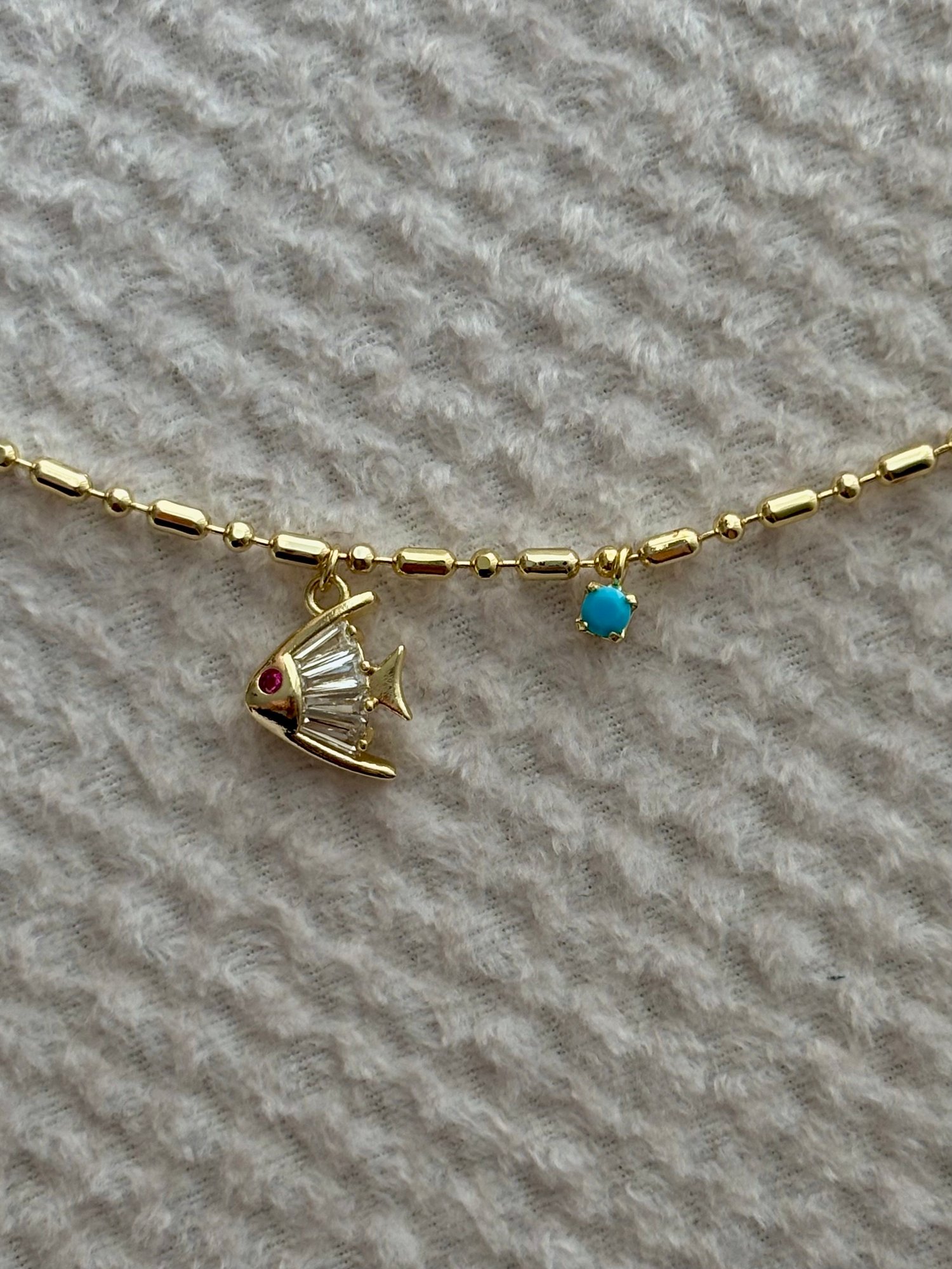 Balık Charmlı Gold Halhal