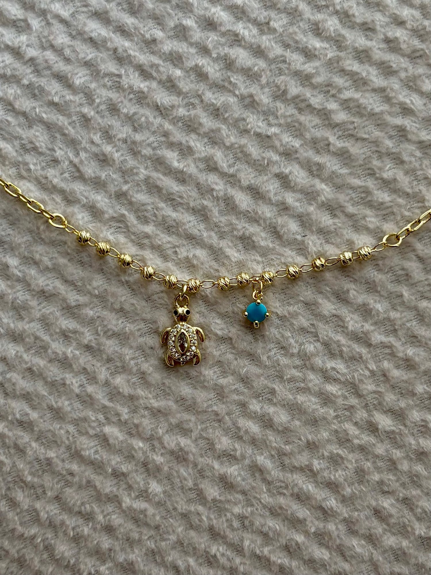 Kaplumbağa Charmlı Gold Halhal