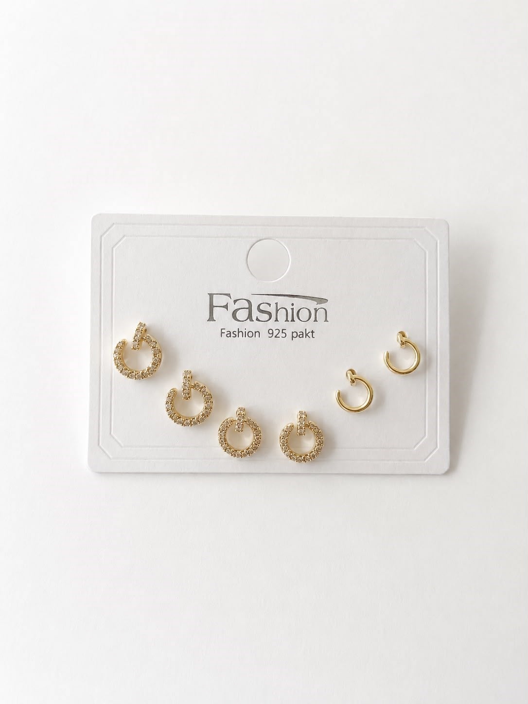 Minimal Halkalar Gold Altılı Küpe
