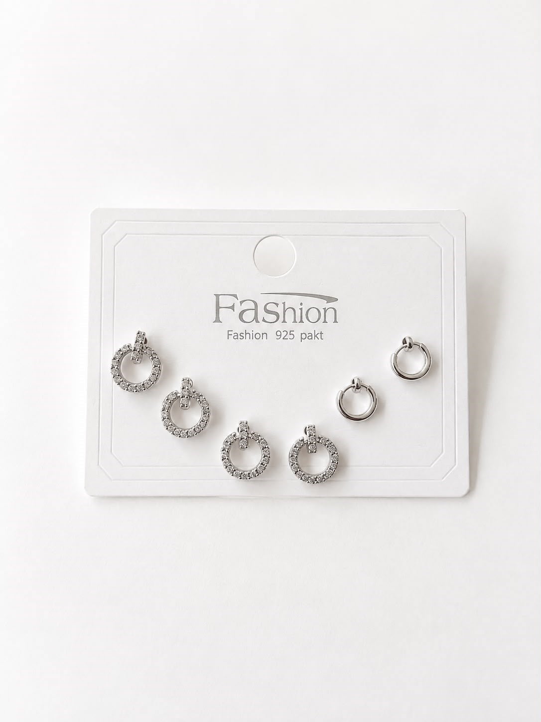 Minimal Halkalar Silver Altılı Küpe