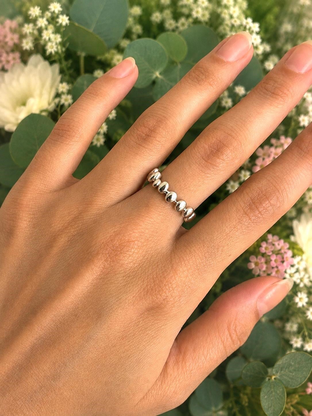 Sıralı Oval Silver Yüzük