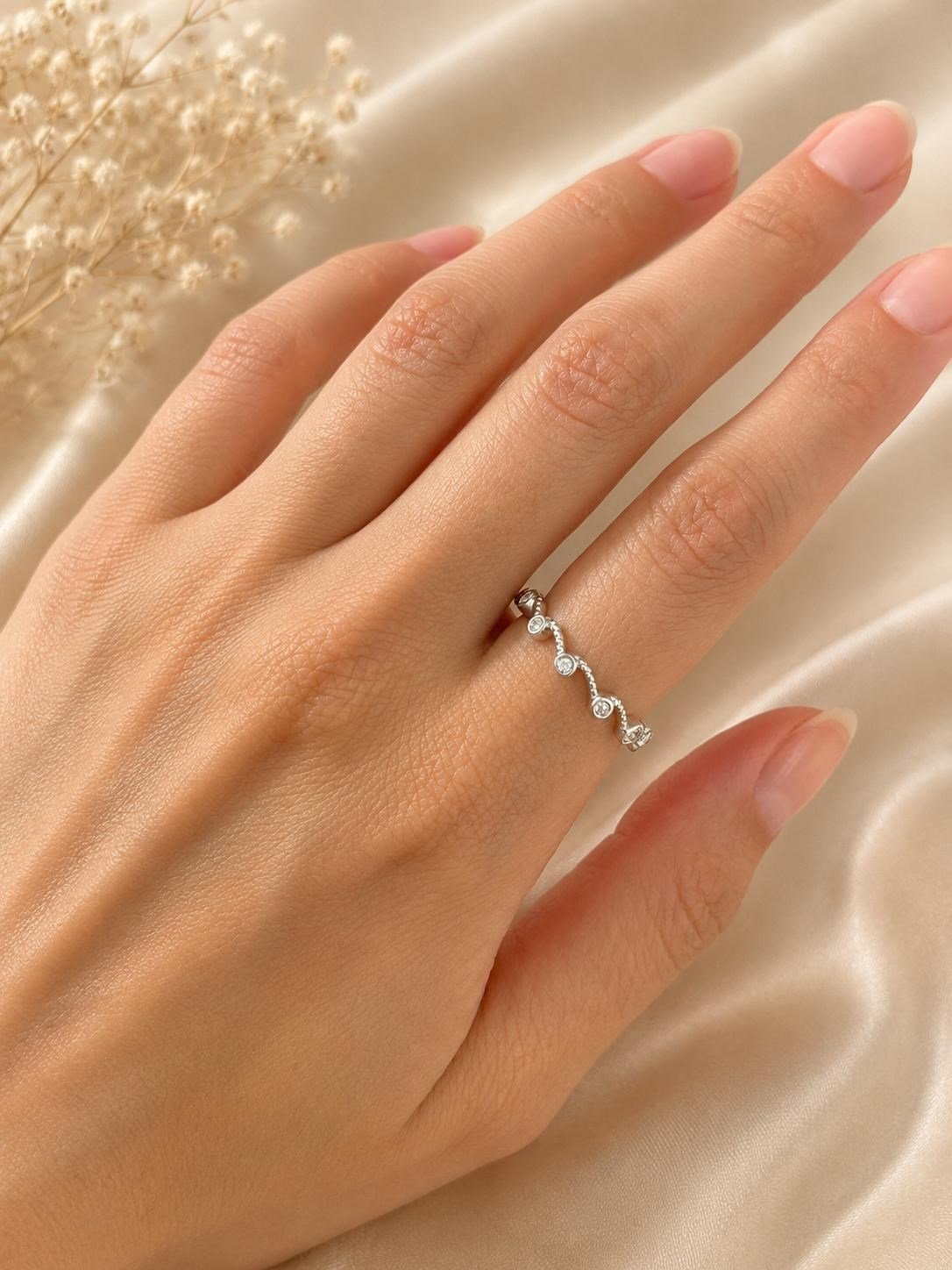 Taşlı Sargı Silver Yüzük